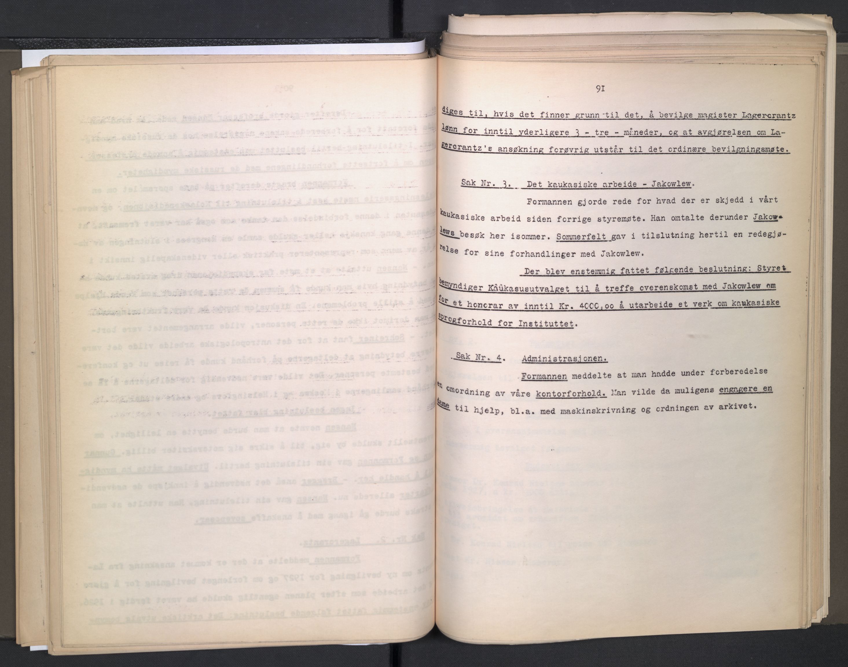 Instituttet for sammenlignende kulturforskning, AV/RA-PA-0424/A/L0005: Styreprotokoll, 1923-1930, p. 92