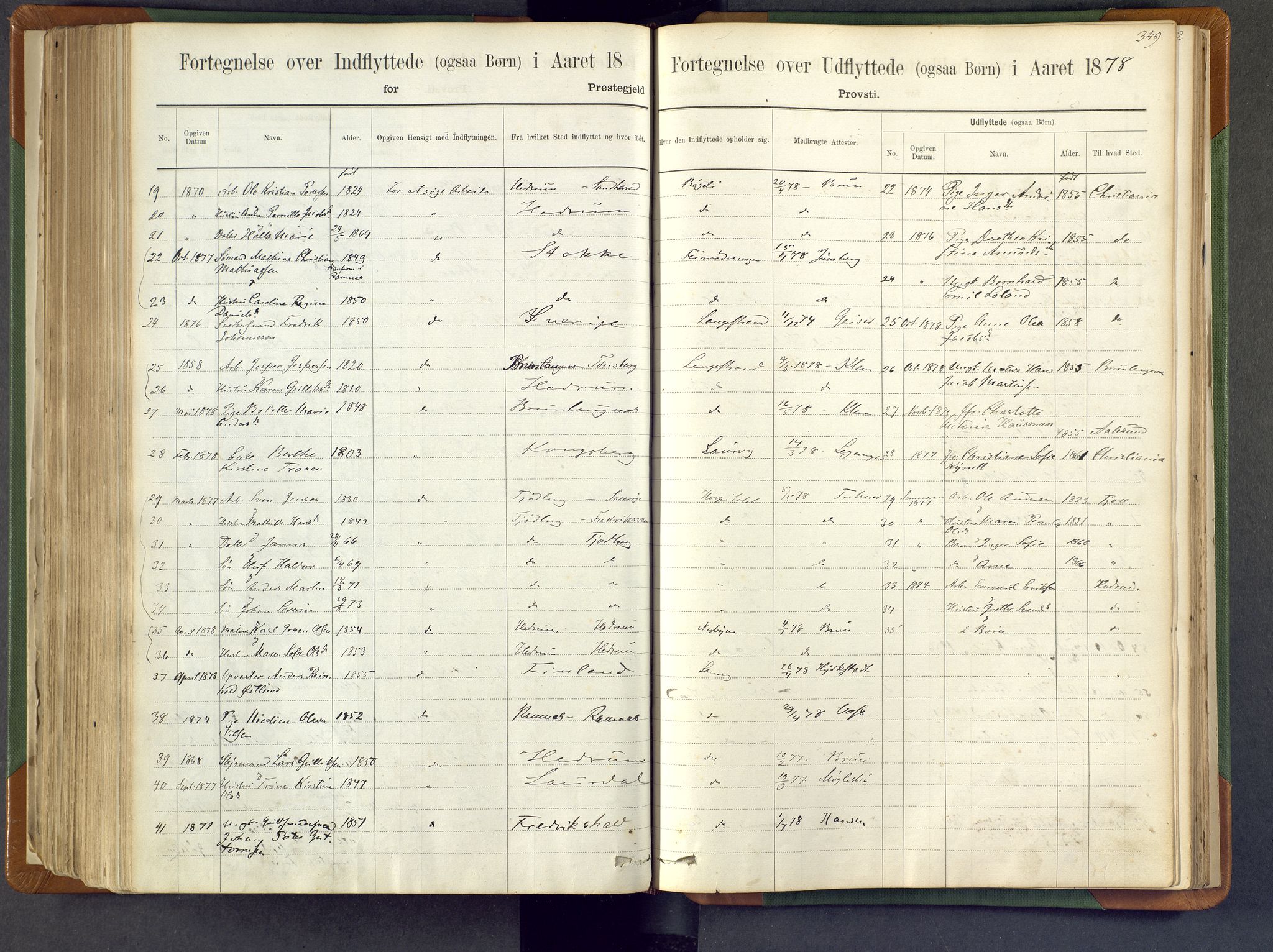 Larvik kirkebøker, AV/SAKO-A-352/F/Fa/L0007: Parish register (official) no. I 7, 1871-1883, p. 349