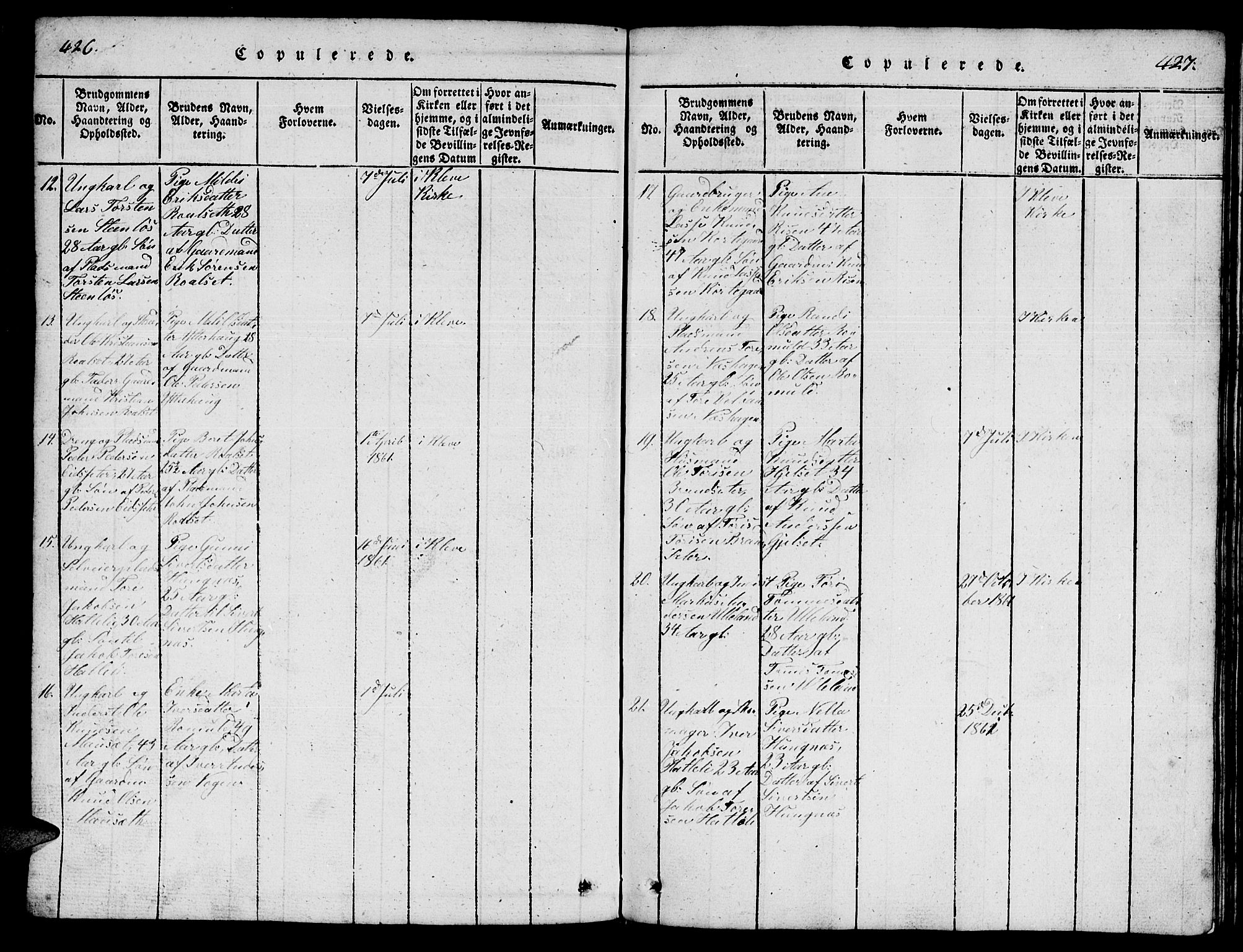 Ministerialprotokoller, klokkerbøker og fødselsregistre - Møre og Romsdal, AV/SAT-A-1454/557/L0683: Parish register (copy) no. 557C01, 1818-1862, p. 426-427