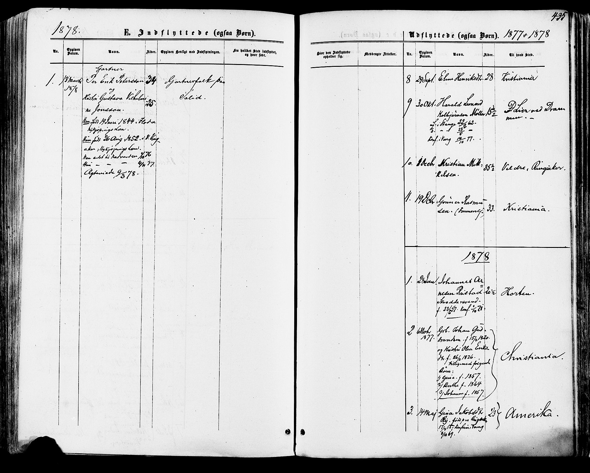 Vang prestekontor, Hedmark, SAH/PREST-008/H/Ha/Haa/L0015: Parish register (official) no. 15, 1871-1885, p. 435