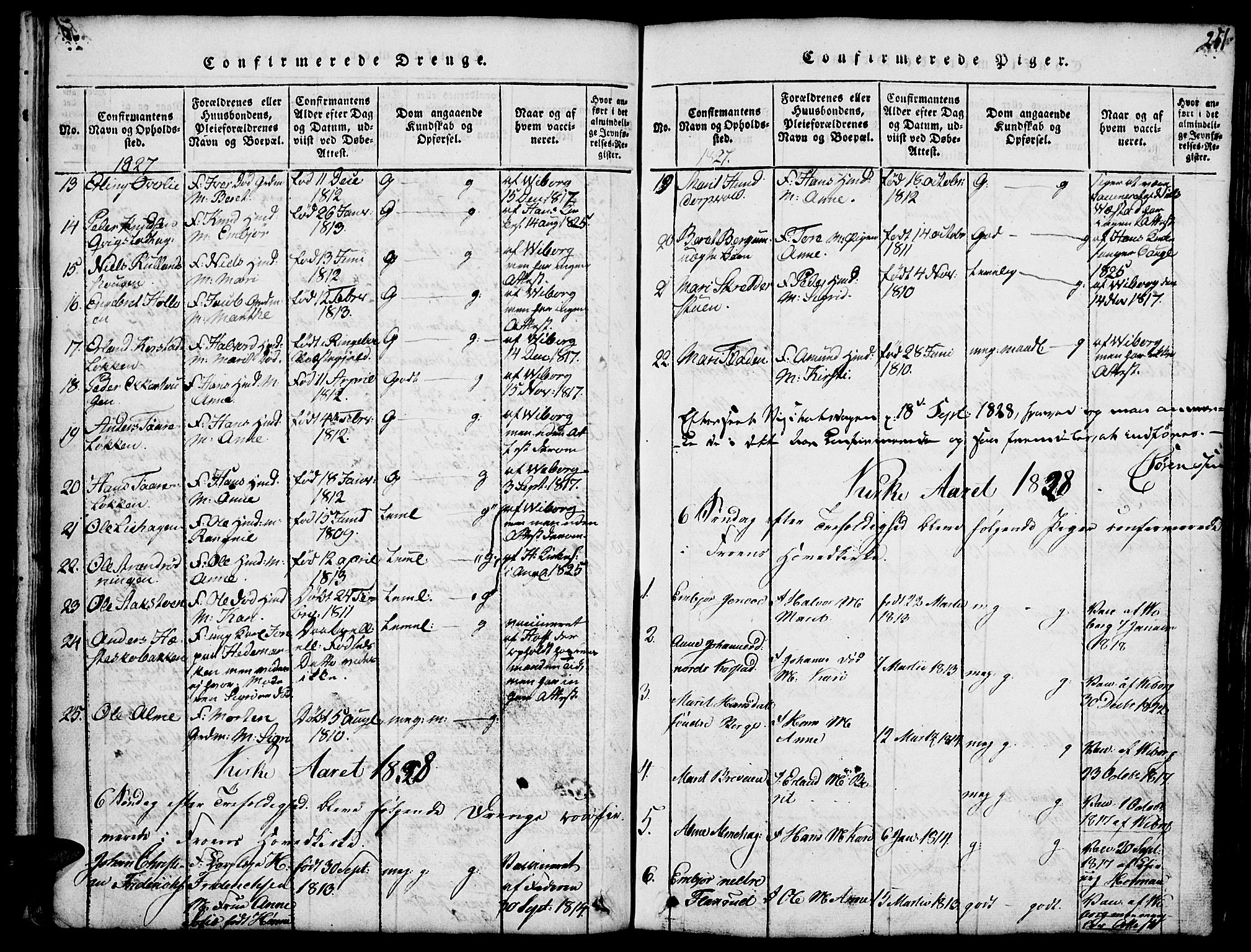 Fron prestekontor, SAH/PREST-078/H/Ha/Hab/L0001: Parish register (copy) no. 1, 1816-1843, p. 251