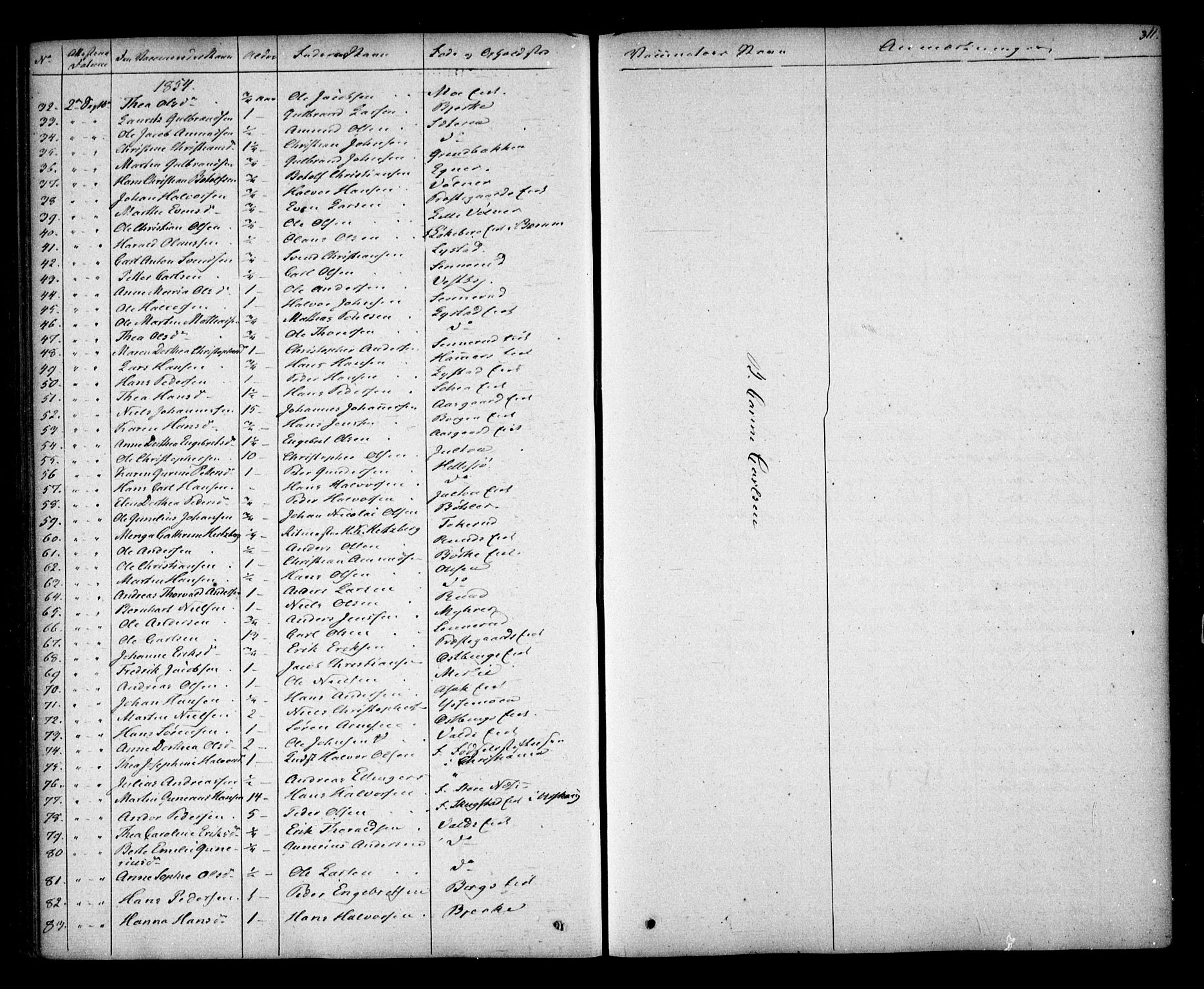 Sørum prestekontor Kirkebøker, AV/SAO-A-10303/F/Fa/L0005: Parish register (official) no. I 5, 1846-1863, p. 311