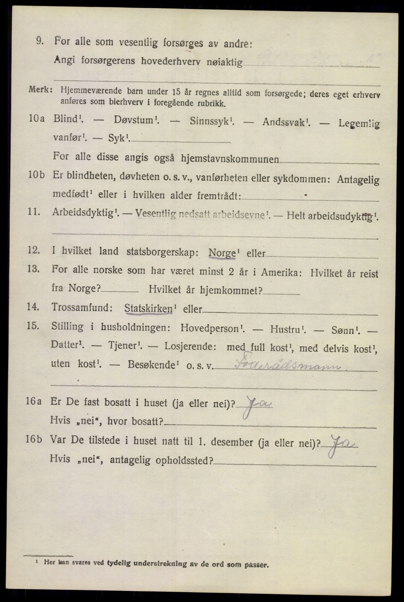 SAKO, 1920 census for Flesberg, 1920, p. 2620