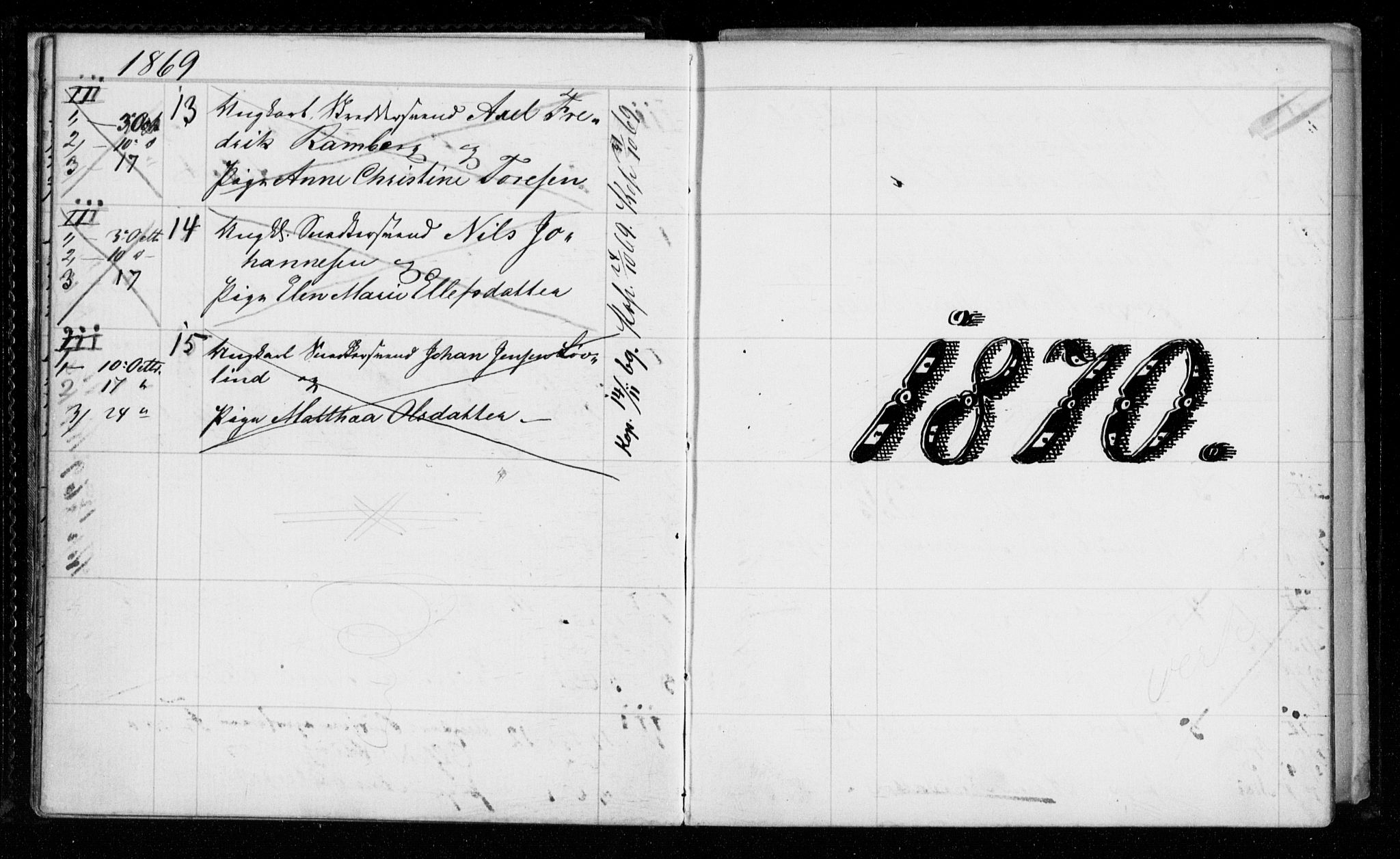 Garnisonsmenigheten Kirkebøker, AV/SAO-A-10846/H/Hb/L0001: Banns register no. II 1, 1865-1911