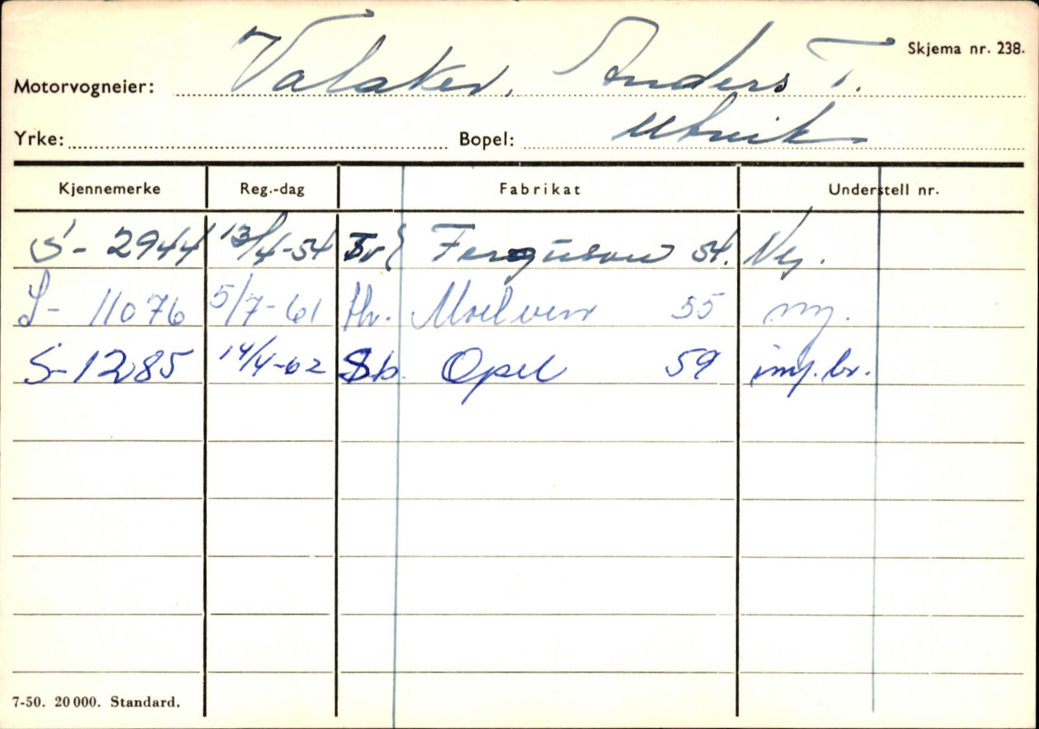 Statens vegvesen, Sogn og Fjordane vegkontor, AV/SAB-A-5301/4/F/L0131: Eigarregister Høyanger P-Å. Stryn S-Å, 1945-1975, p. 2191