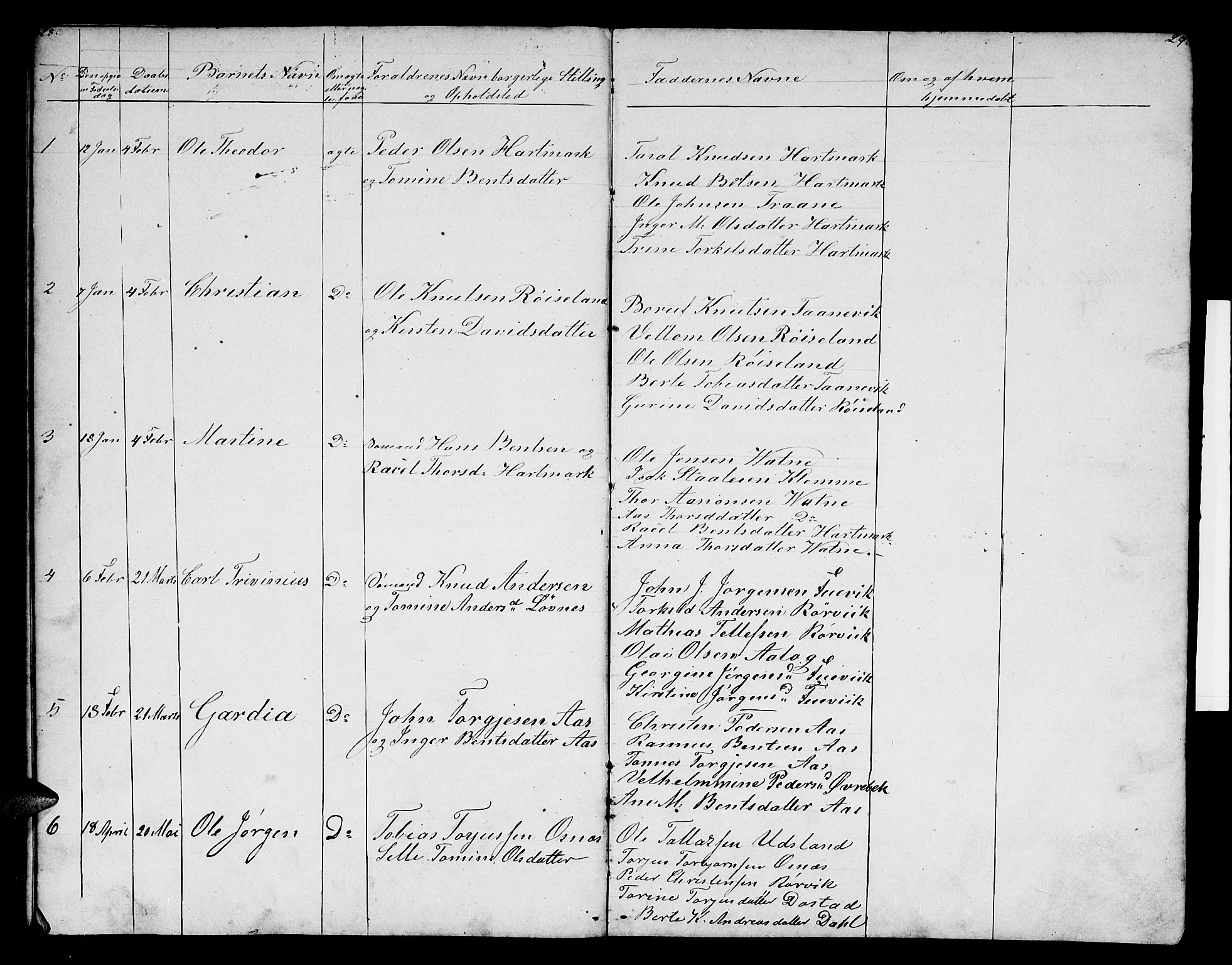 Mandal sokneprestkontor, SAK/1111-0030/F/Fb/Fbb/L0003: Parish register (copy) no. B 3, 1848-1877, p. 28-29