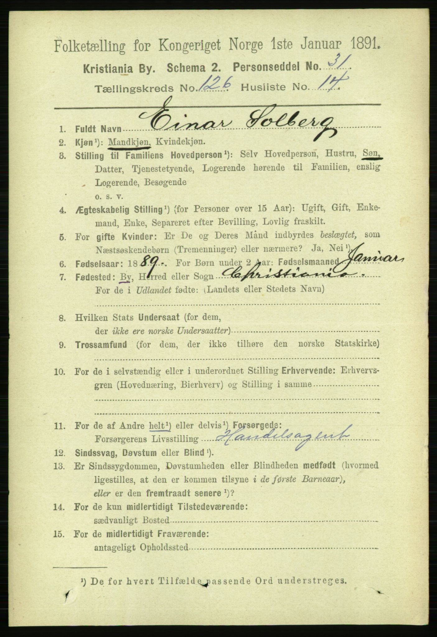 RA, 1891 census for 0301 Kristiania, 1891, p. 67635