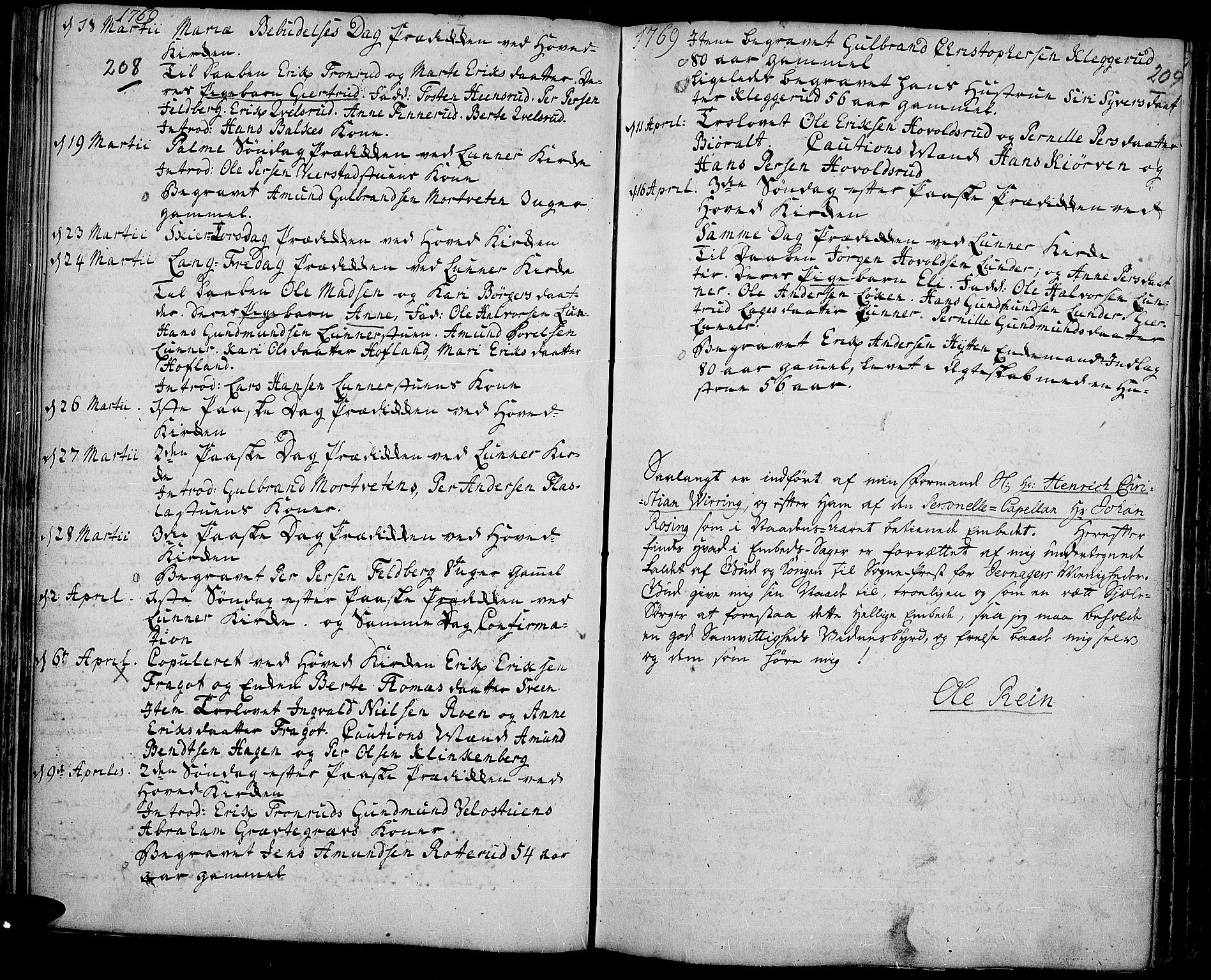 Jevnaker prestekontor, AV/SAH-PREST-116/H/Ha/Haa/L0003: Parish register (official) no. 3, 1752-1799, p. 208-209