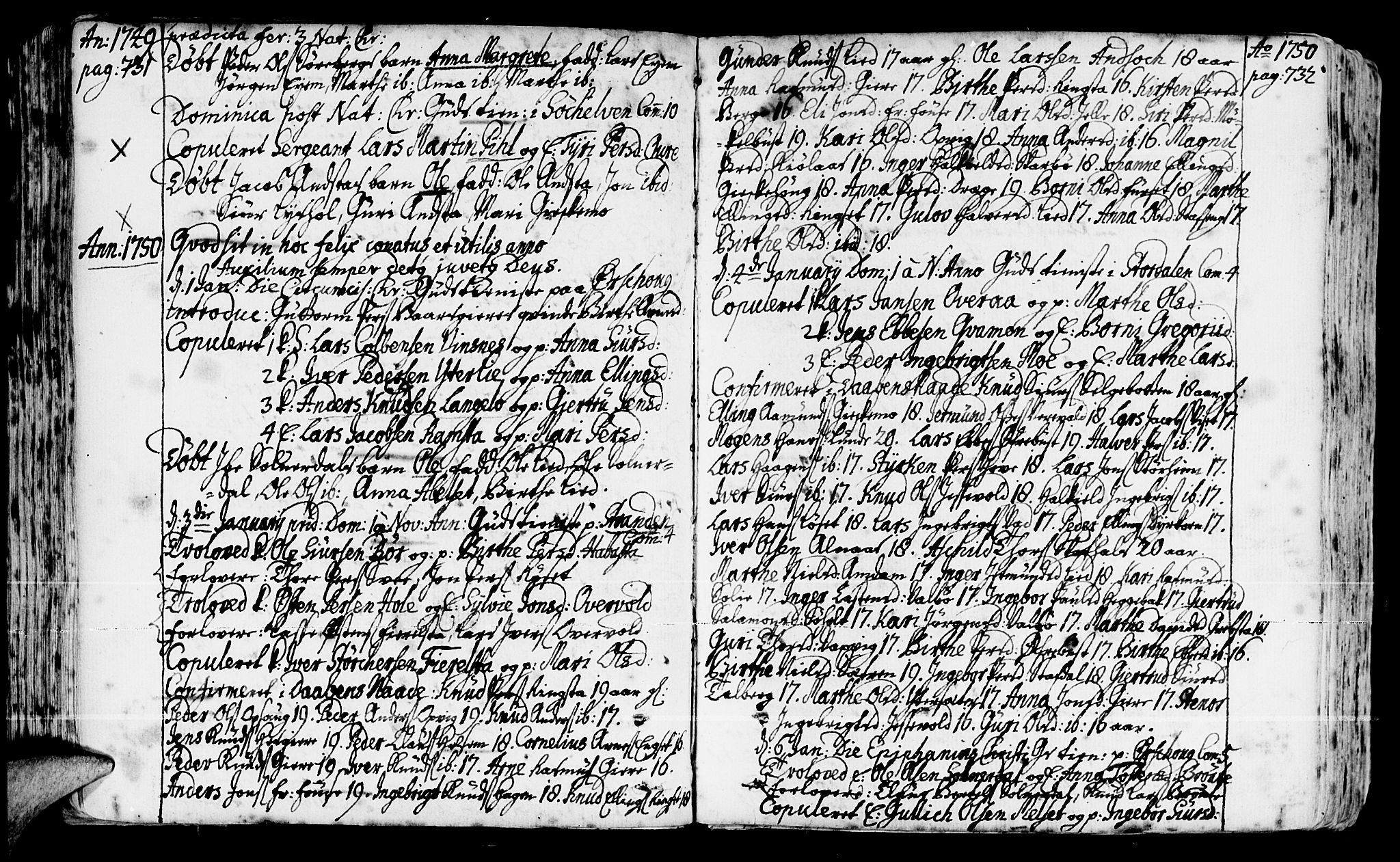 Ministerialprotokoller, klokkerbøker og fødselsregistre - Møre og Romsdal, AV/SAT-A-1454/522/L0307: Parish register (official) no. 522A02, 1743-1773, p. 731-732
