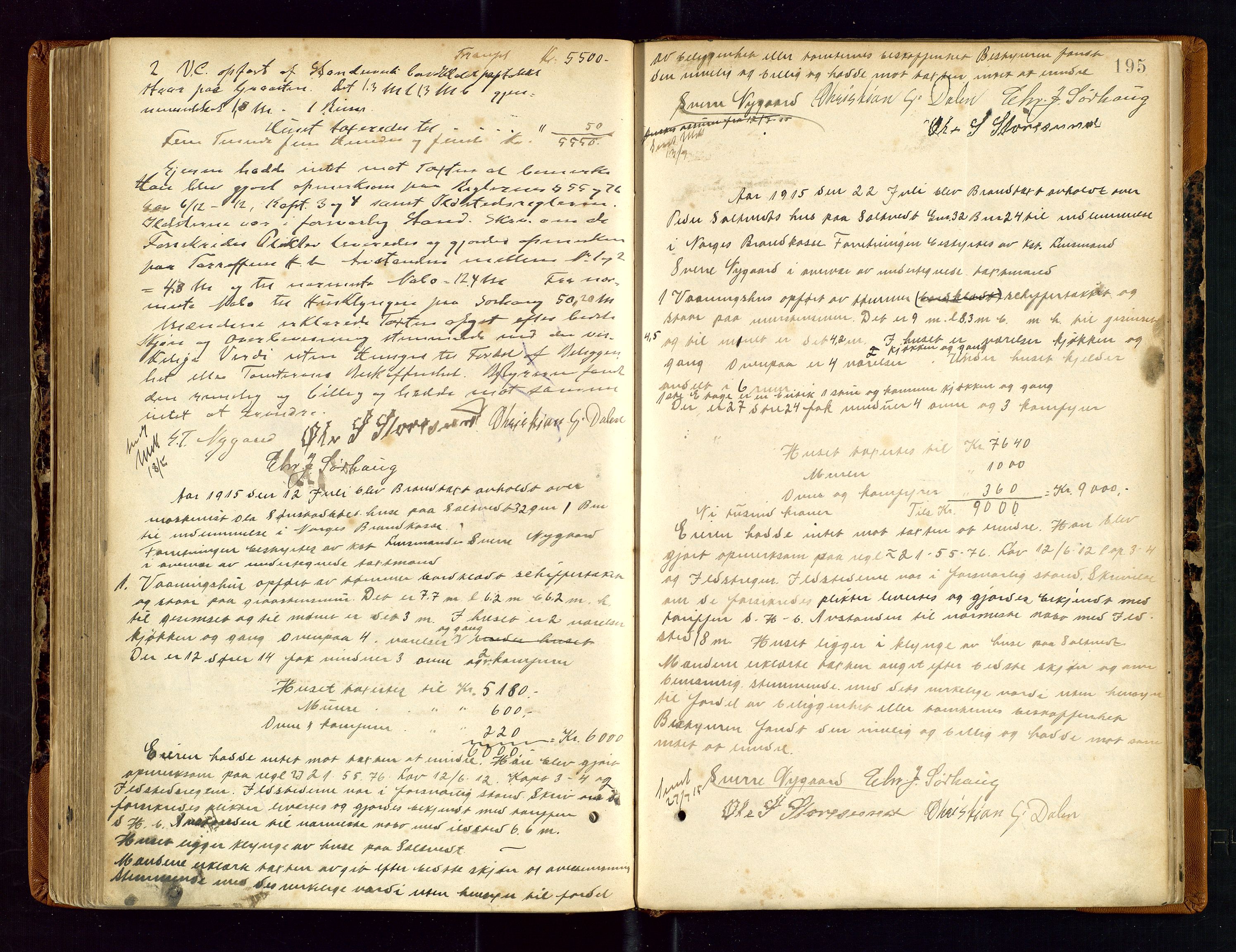 Torvestad lensmannskontor, AV/SAST-A-100307/1/Goa/L0002: "Brandtaxationsprotokol for Torvestad Thinglag", 1883-1917, p. 194b-195a