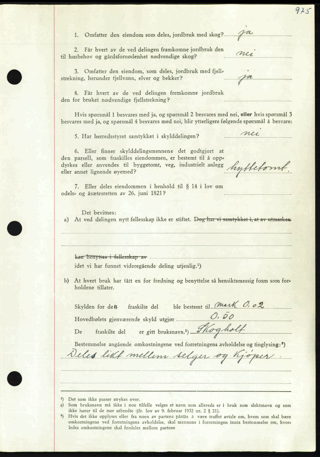 Nordmøre sorenskriveri, AV/SAT-A-4132/1/2/2Ca: Mortgage book no. A112, 1949-1949, Diary no: : 3156/1949