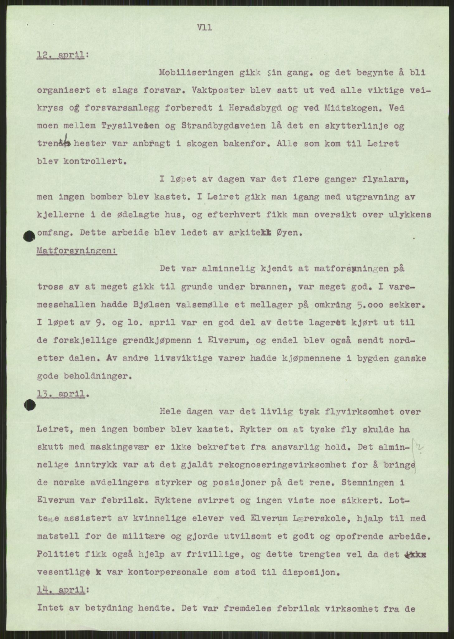 Forsvaret, Forsvarets krigshistoriske avdeling, AV/RA-RAFA-2017/Y/Ya/L0013: II-C-11-31 - Fylkesmenn.  Rapporter om krigsbegivenhetene 1940., 1940, p. 867