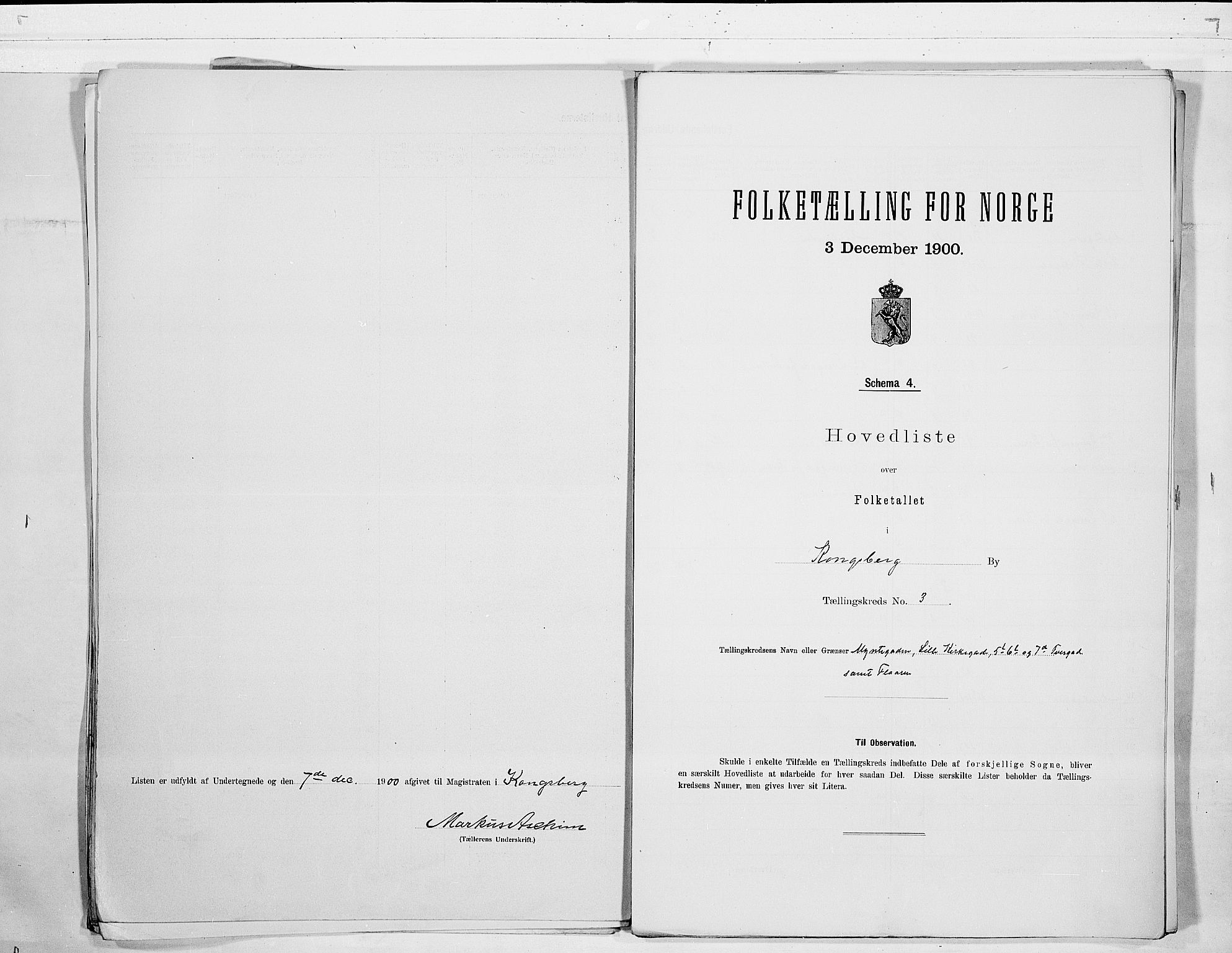 RA, 1900 census for Kongsberg, 1900, p. 8