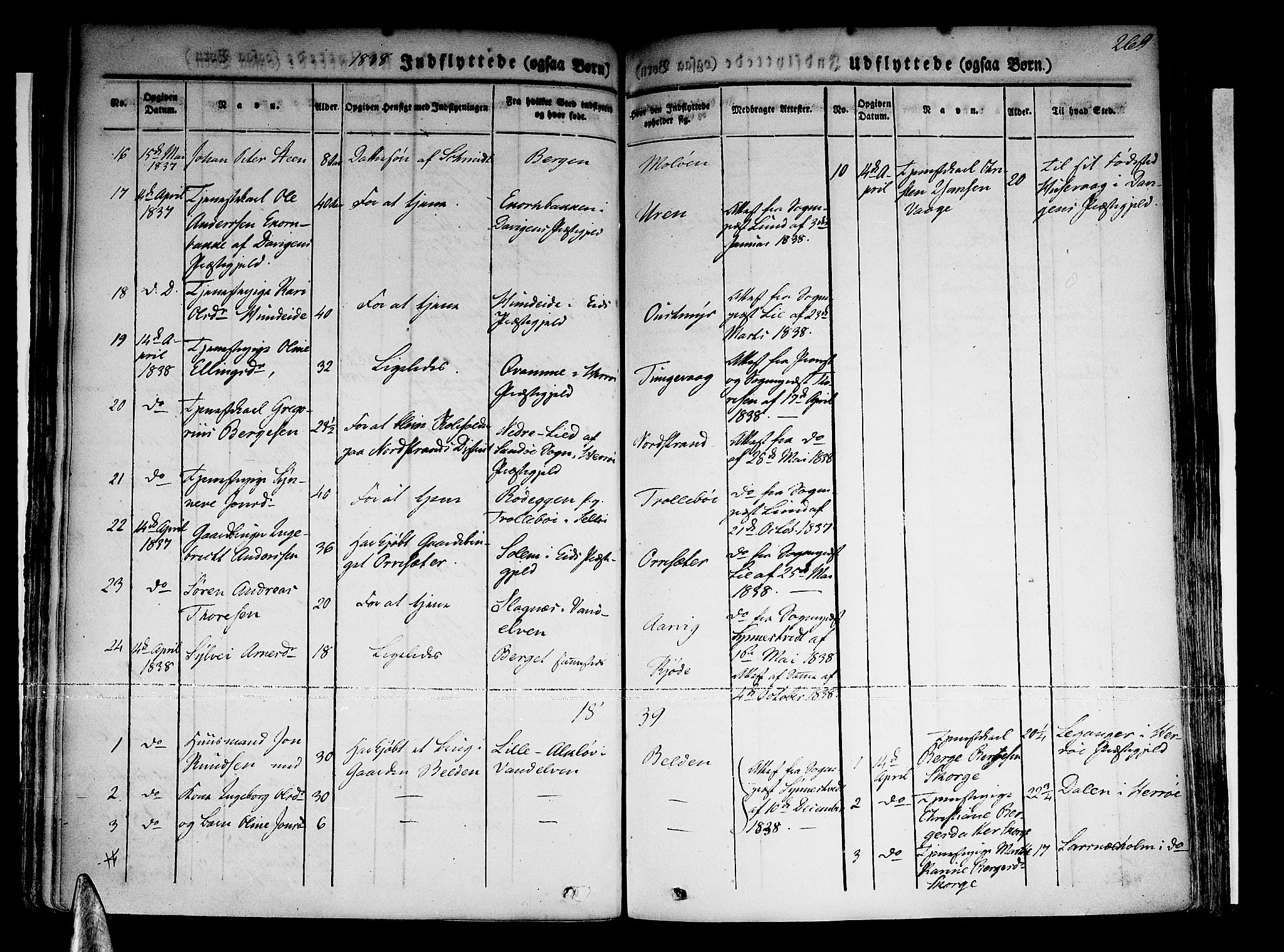 Selje sokneprestembete, SAB/A-99938/H/Ha/Haa/Haaa: Parish register (official) no. A 9, 1829-1844, p. 269