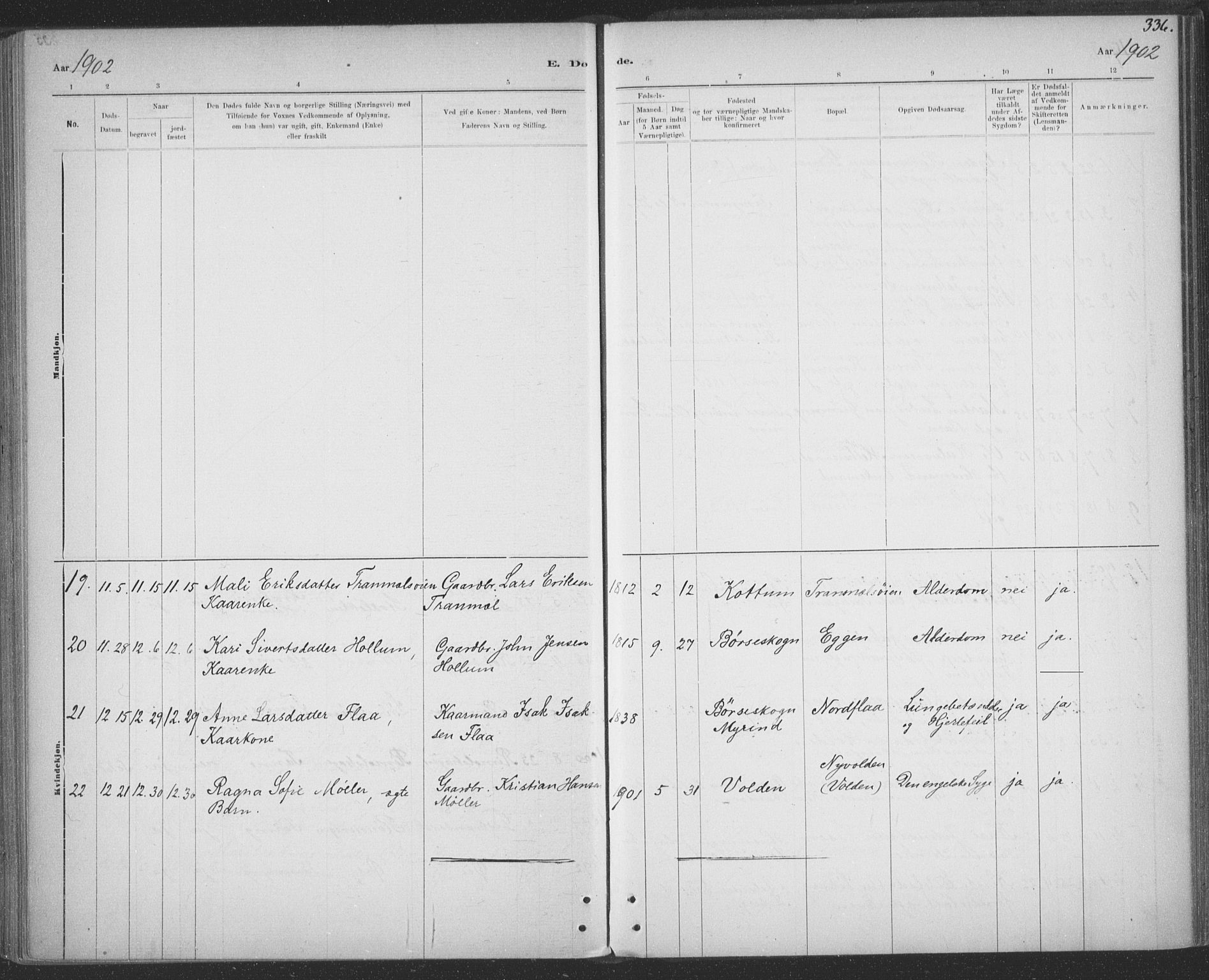 Ministerialprotokoller, klokkerbøker og fødselsregistre - Sør-Trøndelag, AV/SAT-A-1456/691/L1085: Parish register (official) no. 691A17, 1887-1908, p. 336