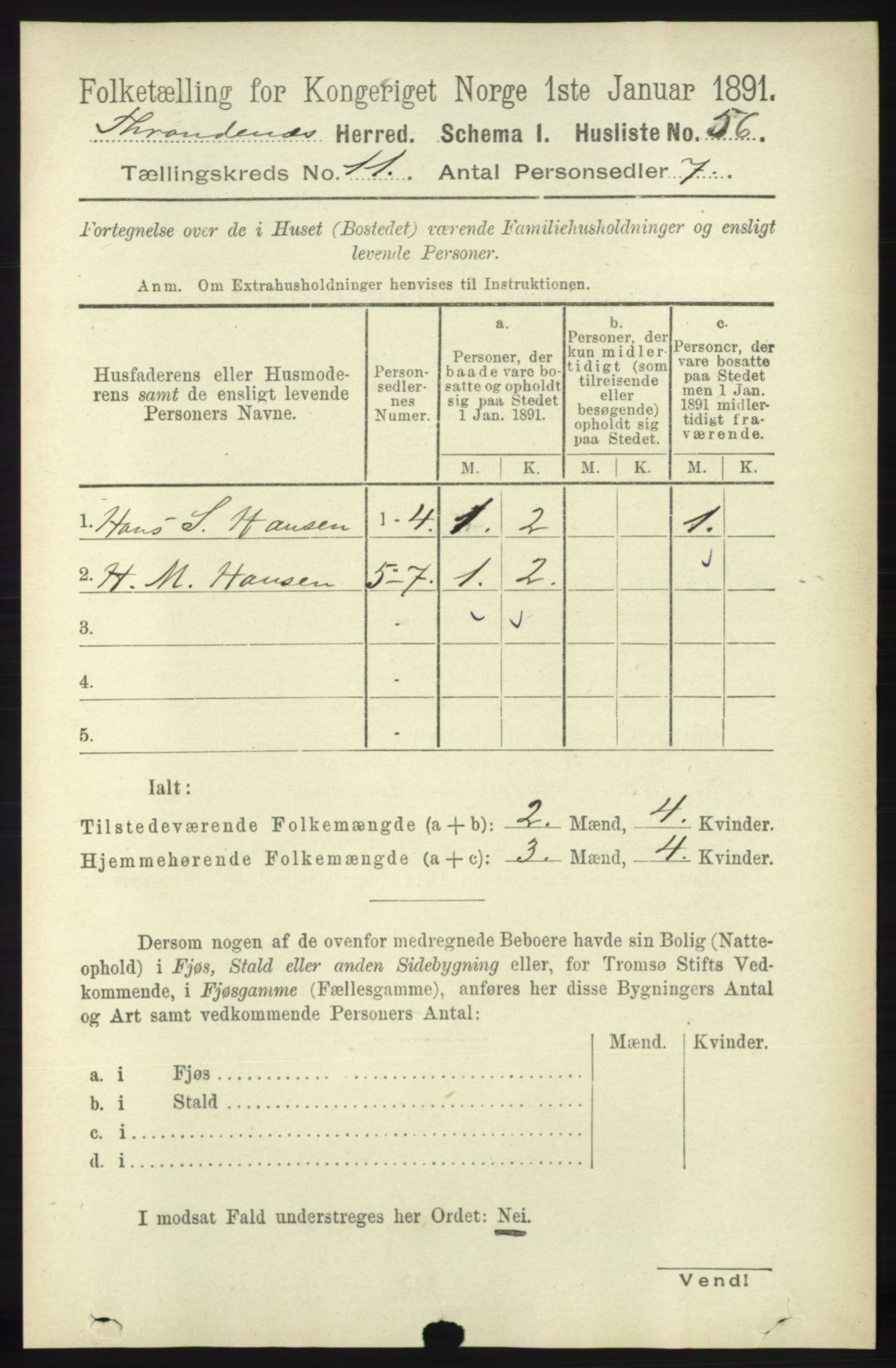 RA, 1891 census for 1914 Trondenes, 1891, p. 7978