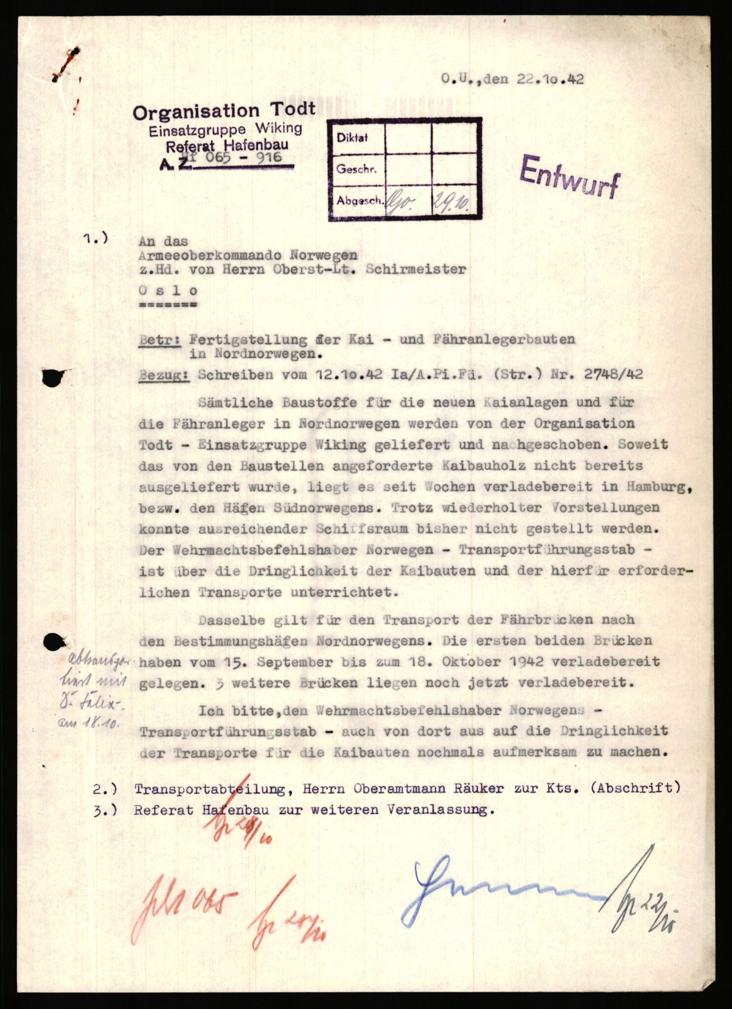 Tyske arkiver, Organisation Todt (OT), Einsatzgruppe Wiking, AV/RA-RAFA-2188/1/E/E2/E2d/L0023: Fähren und Anlegen, 1942-1944, p. 123