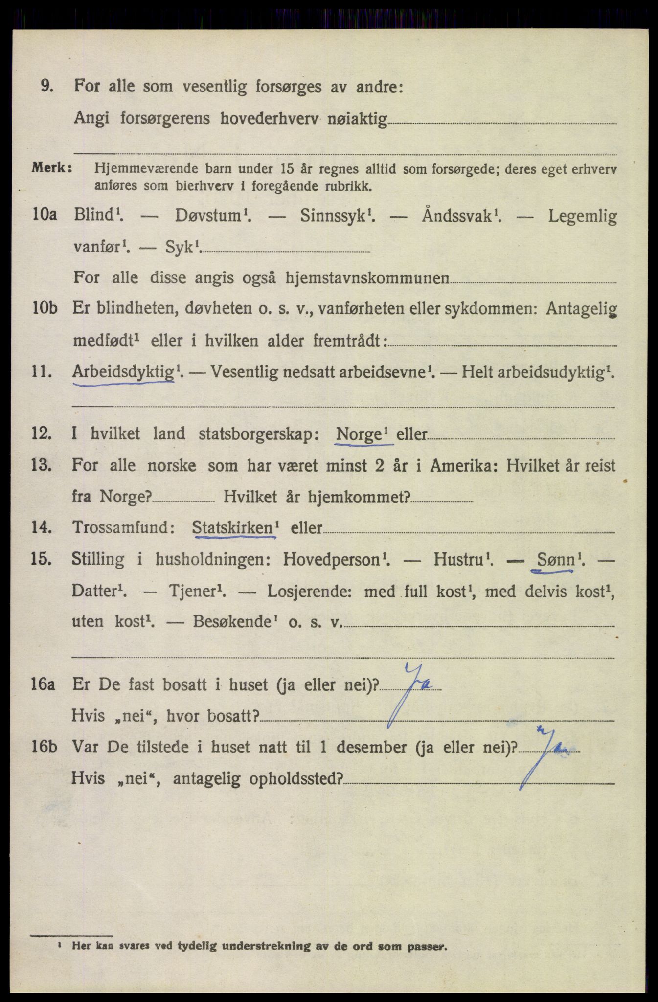 SAH, 1920 census for Trysil, 1920, p. 3102