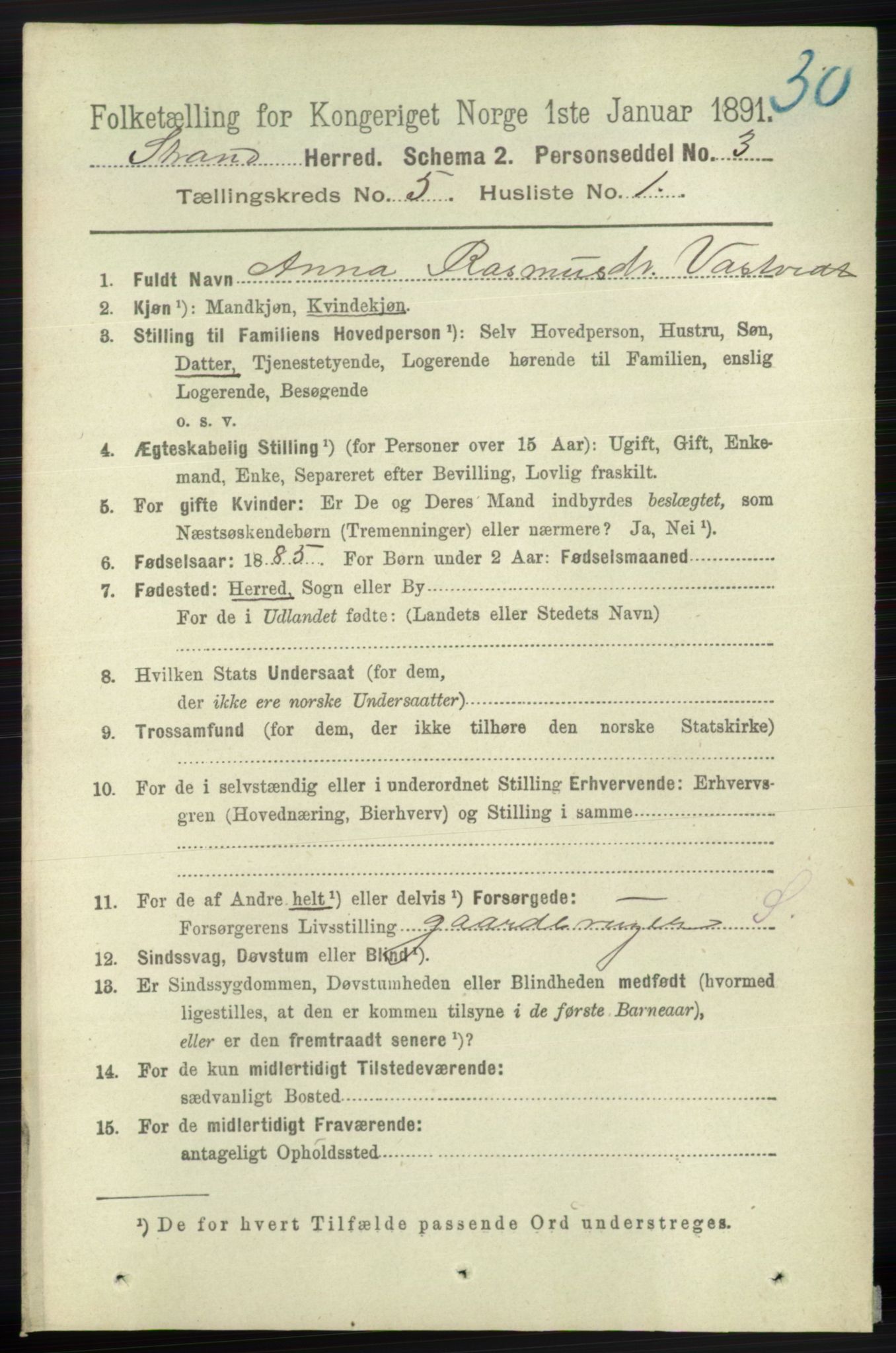 RA, 1891 census for 1130 Strand, 1891, p. 1256