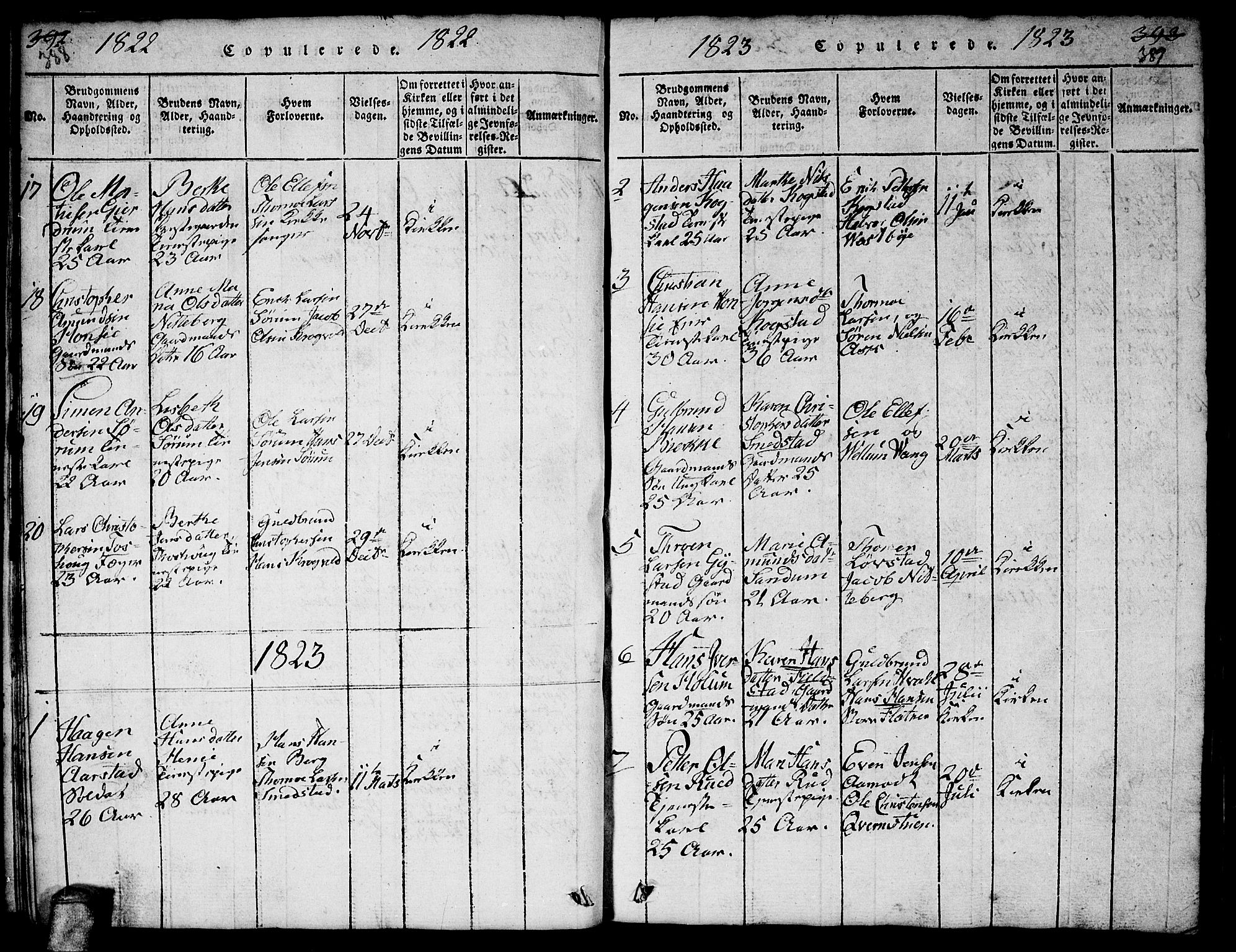 Gjerdrum prestekontor Kirkebøker, AV/SAO-A-10412b/F/Fa/L0004: Parish register (official) no. I 4, 1816-1836, p. 388-389