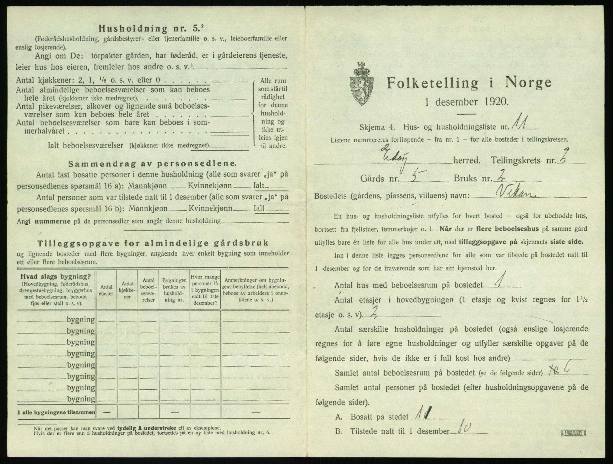 SAT, 1920 census for Edøy, 1920, p. 114