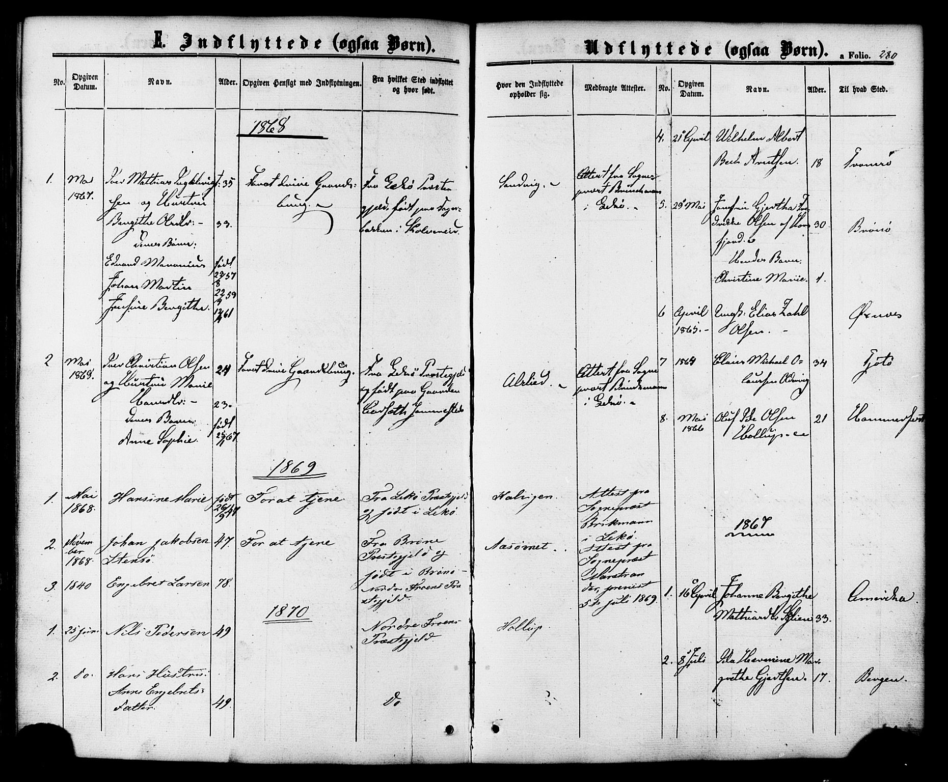 Ministerialprotokoller, klokkerbøker og fødselsregistre - Nordland, AV/SAT-A-1459/810/L0146: Parish register (official) no. 810A08 /1, 1862-1874, p. 280