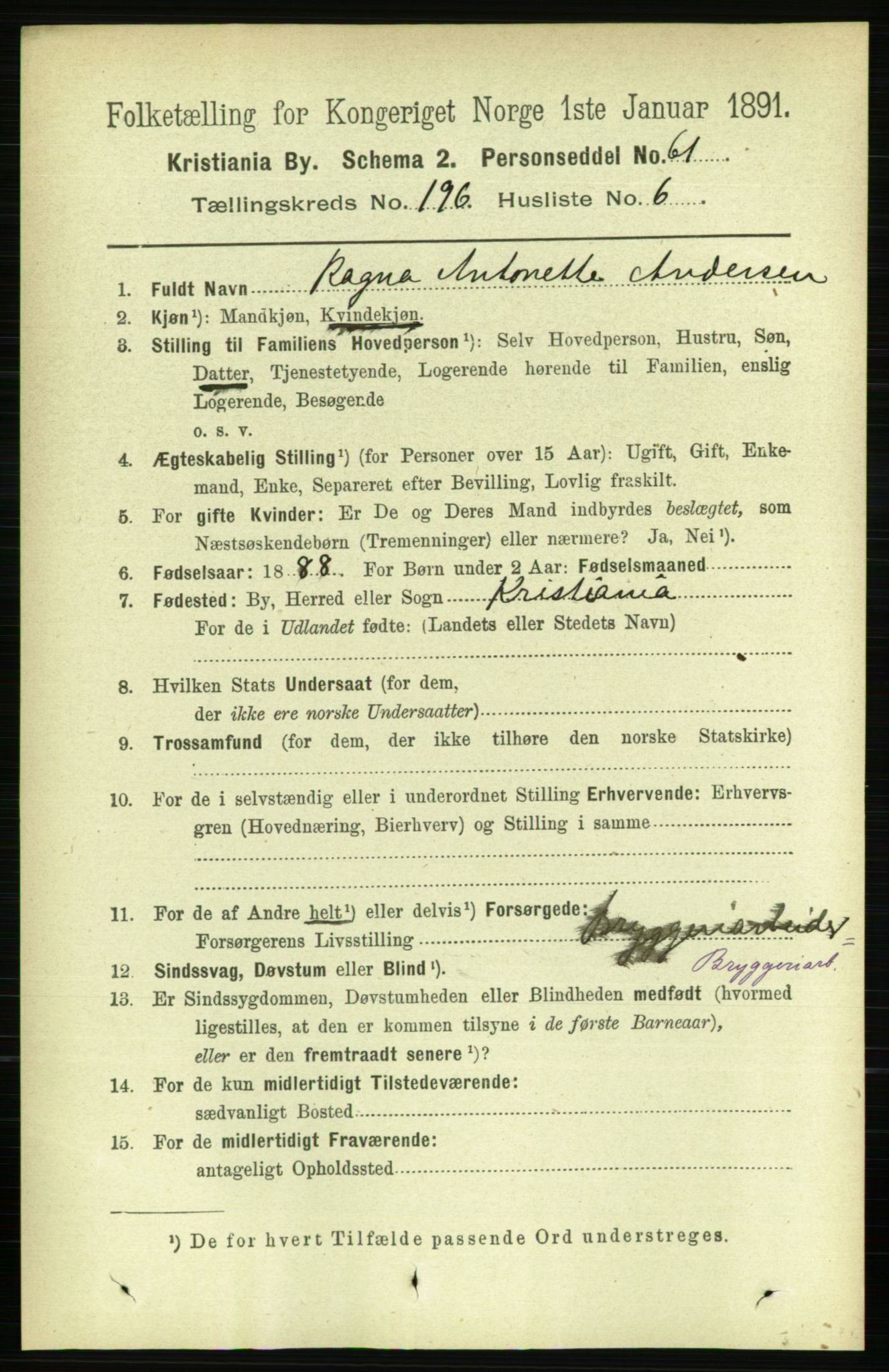 RA, 1891 census for 0301 Kristiania, 1891, p. 118440