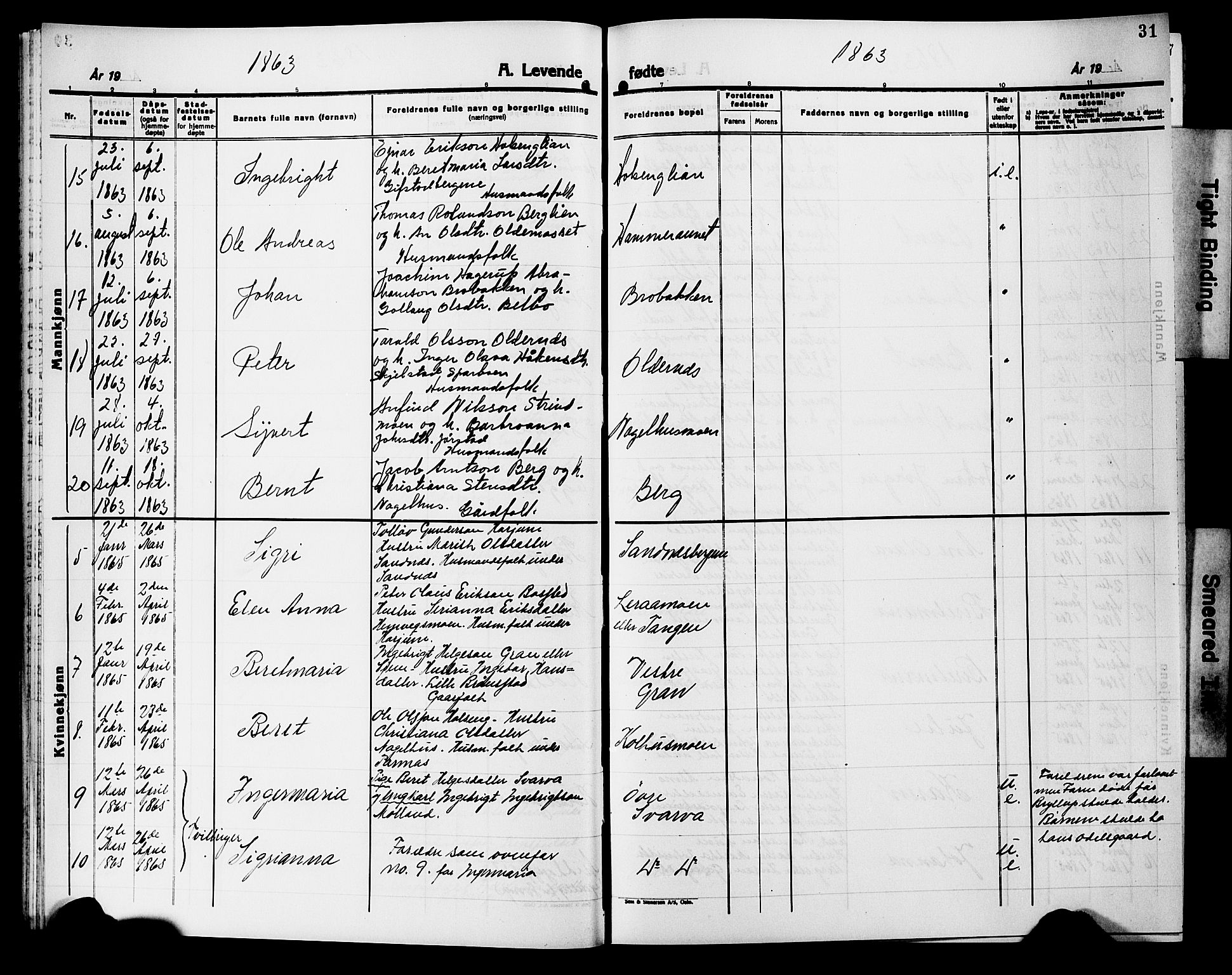 Ministerialprotokoller, klokkerbøker og fødselsregistre - Nord-Trøndelag, SAT/A-1458/749/L0485: Parish register (official) no. 749D01, 1857-1872, p. 31