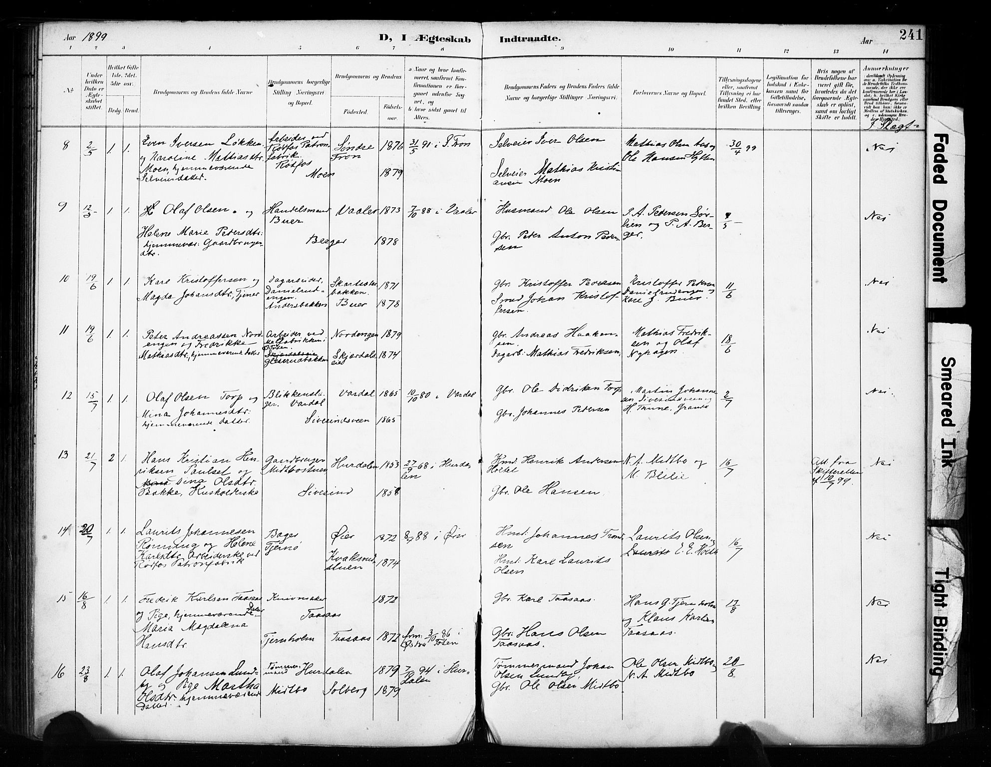Vestre Toten prestekontor, SAH/PREST-108/H/Ha/Haa/L0011: Parish register (official) no. 11, 1895-1906, p. 241