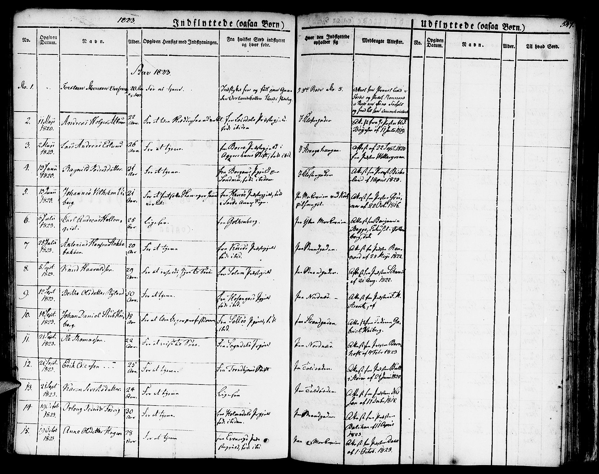 Nykirken Sokneprestembete, SAB/A-77101/H/Haa/L0012: Parish register (official) no. A 12, 1821-1844, p. 547