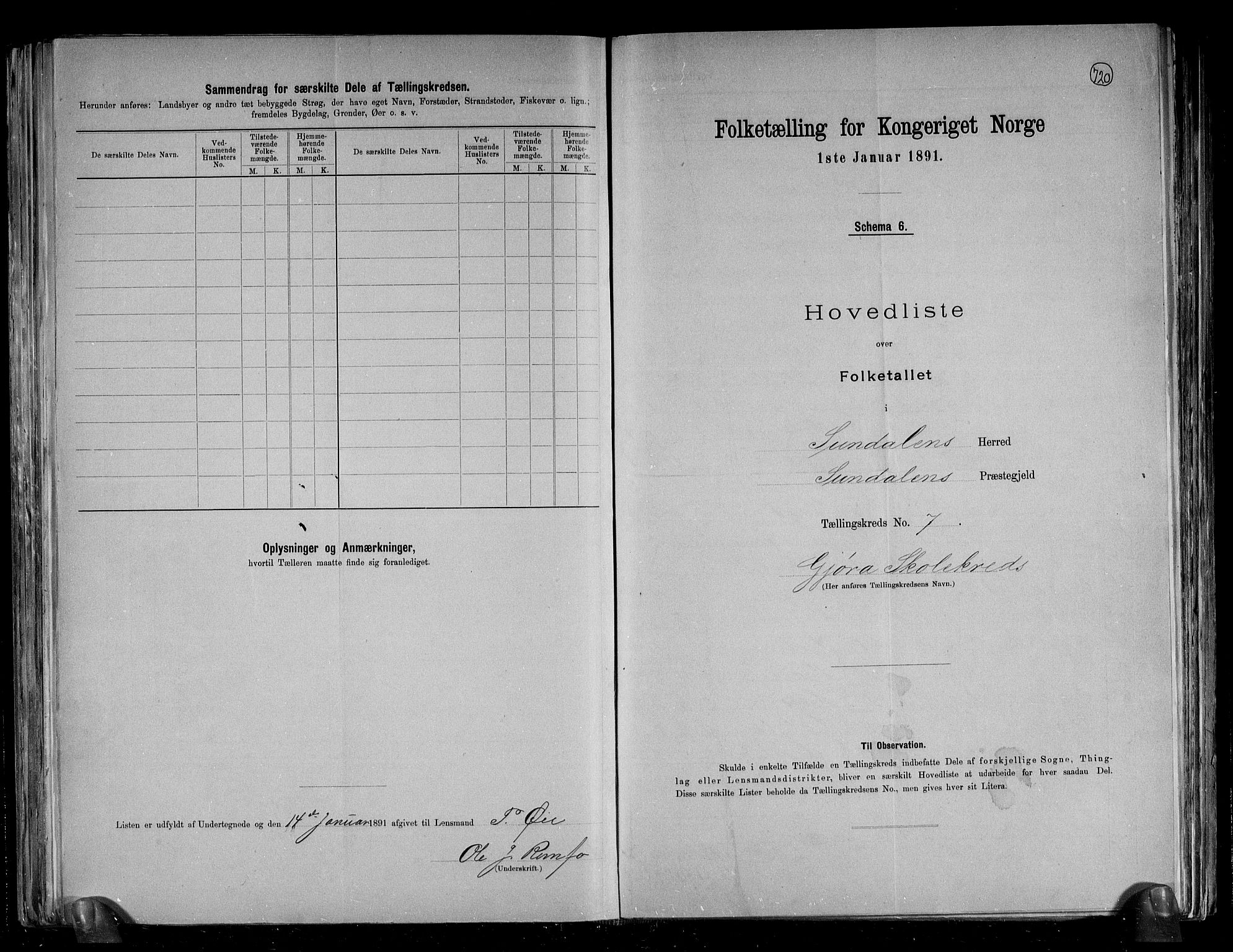 RA, 1891 census for 1563 Sunndal, 1891, p. 16