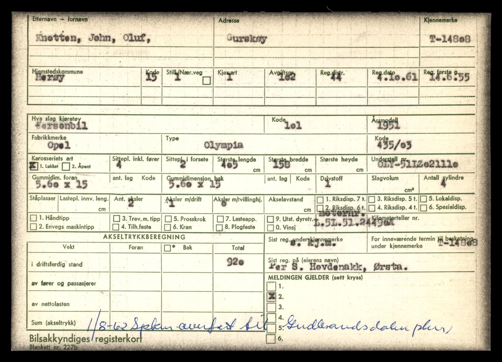 Møre og Romsdal vegkontor - Ålesund trafikkstasjon, AV/SAT-A-4099/F/Fe/L0048: Registreringskort for kjøretøy T 14721 - T 14863, 1927-1998, p. 1873