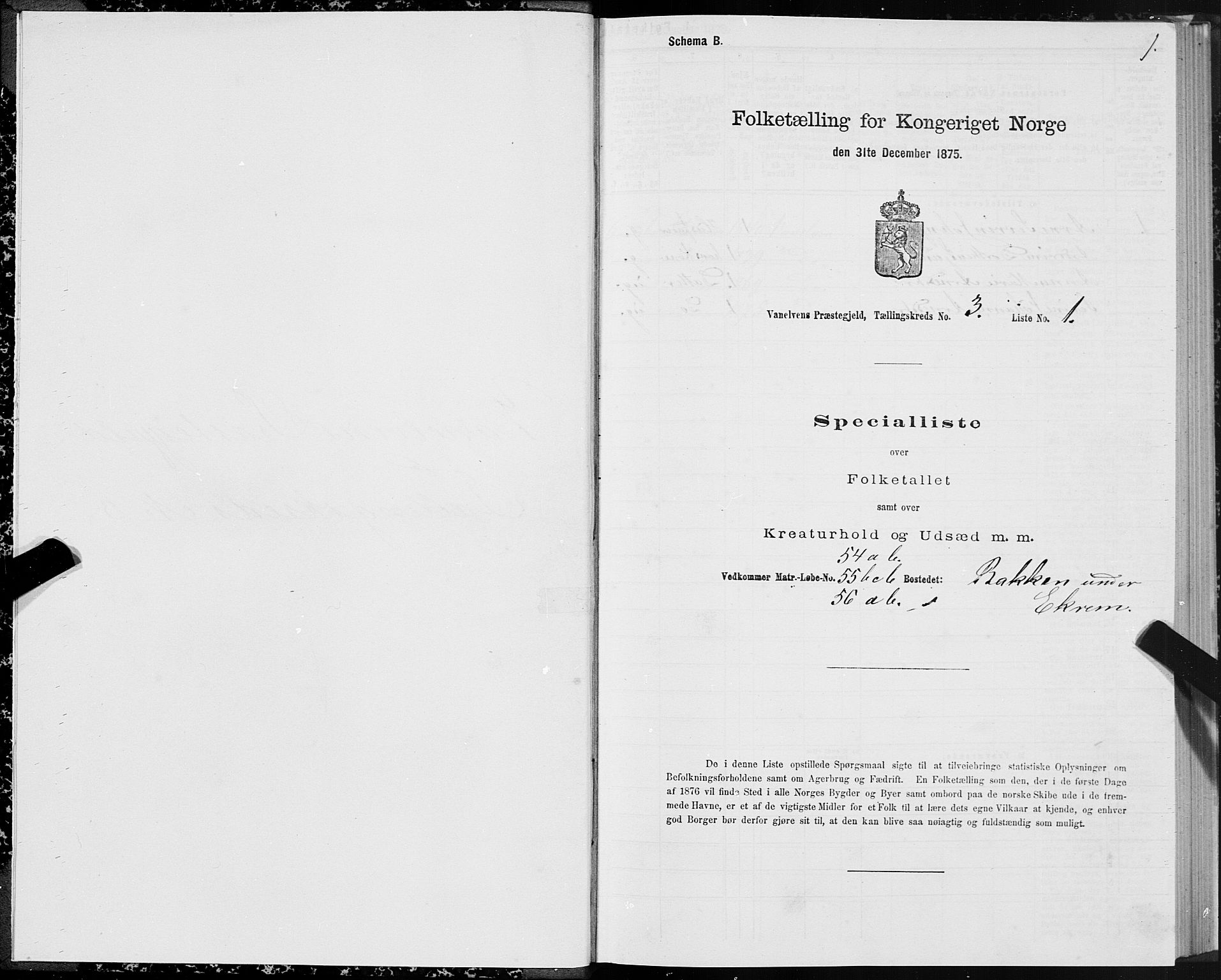 SAT, 1875 census for 1511P Vanylven, 1875, p. 2001