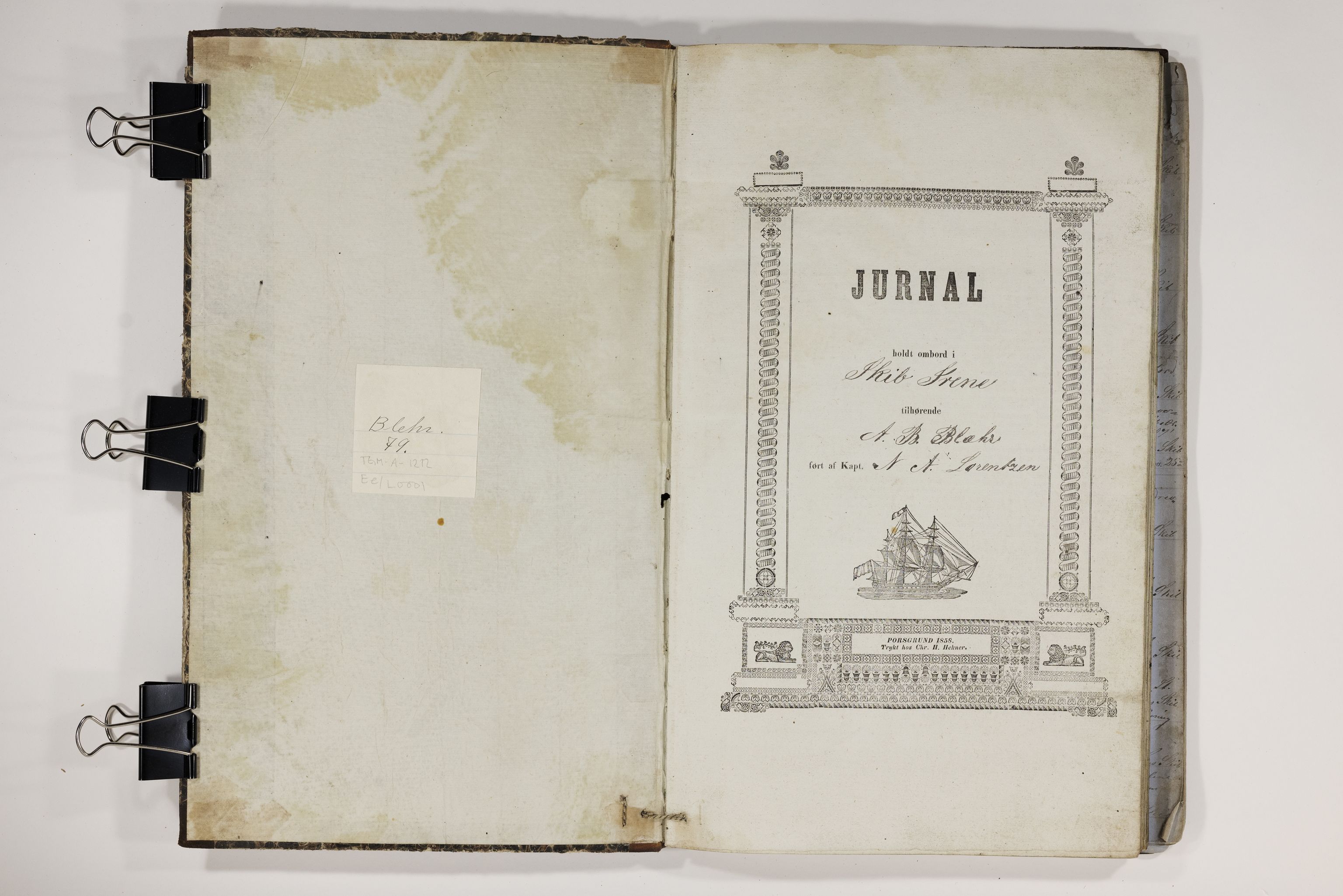 Blehr/ Kjellestad, TEMU/TGM-A-1212/E/Ee/L0001: Jurnal for skib Irene, 1867-1869, p. 2