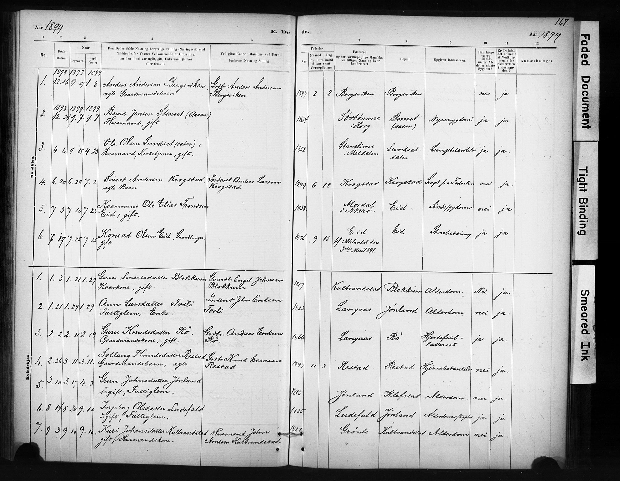 Ministerialprotokoller, klokkerbøker og fødselsregistre - Sør-Trøndelag, SAT/A-1456/694/L1127: Parish register (official) no. 694A01, 1887-1905, p. 167