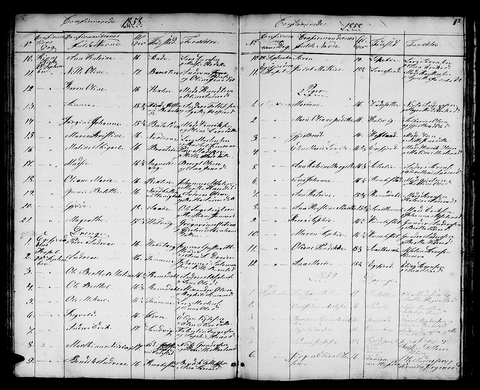 Kinn sokneprestembete, SAB/A-80801/H/Hab/Haba/L0001: Parish register (copy) no. A 1, 1853-1868, p. 82
