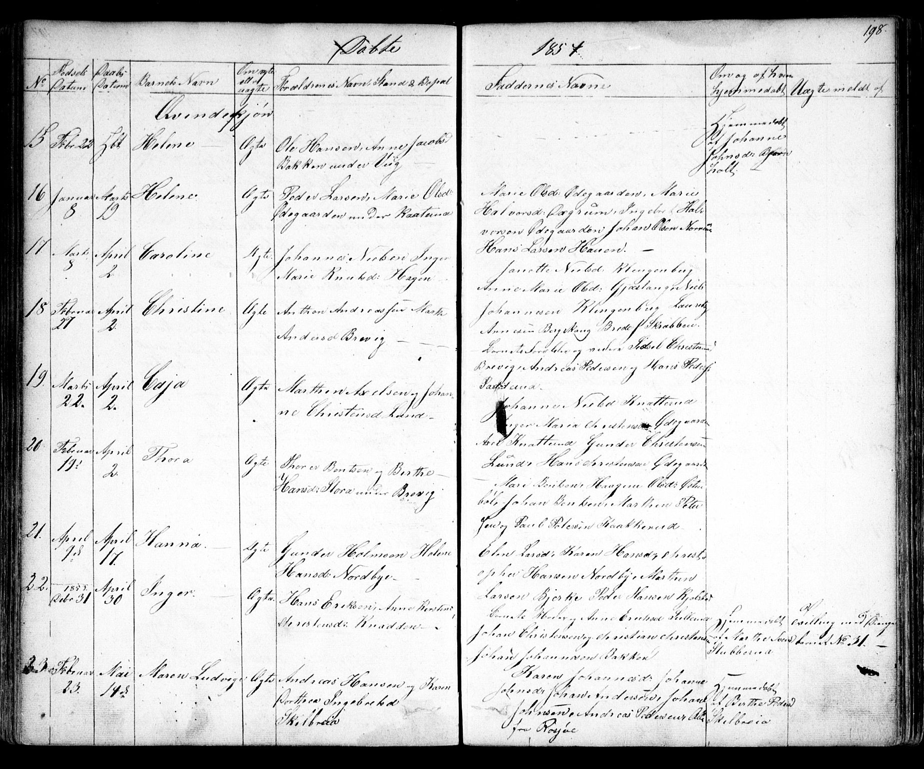 Enebakk prestekontor Kirkebøker, AV/SAO-A-10171c/F/Fa/L0009: Parish register (official) no. I 9, 1832-1861, p. 198