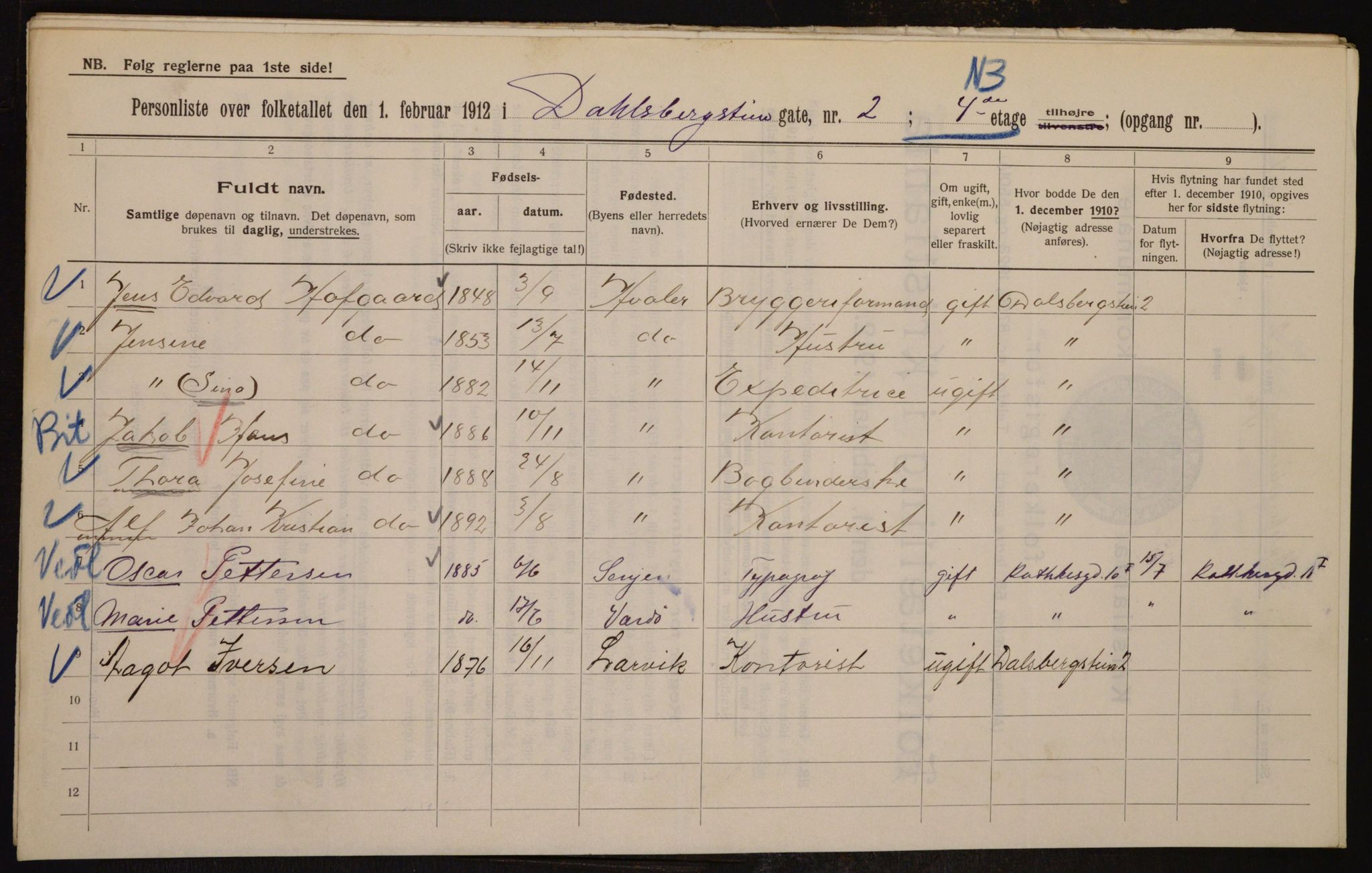 OBA, Municipal Census 1912 for Kristiania, 1912, p. 13920