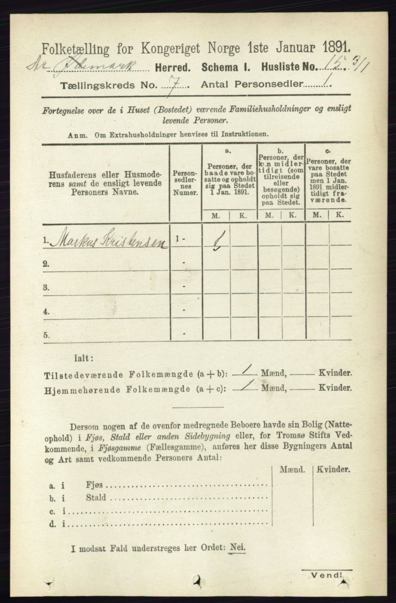 RA, 1891 census for 0118 Aremark, 1891, p. 3776