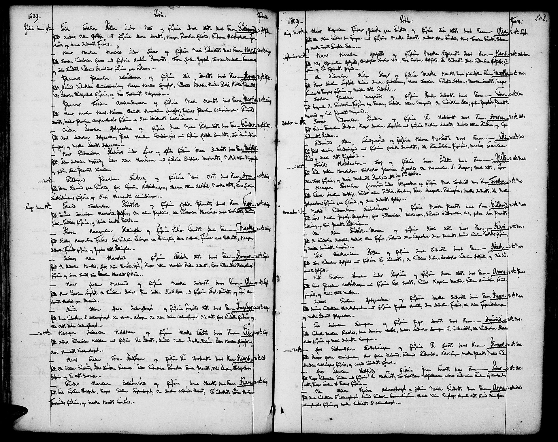 Vinger prestekontor, SAH/PREST-024/H/Ha/Haa/L0004: Parish register (official) no. 4, 1766-1813, p. 261-262