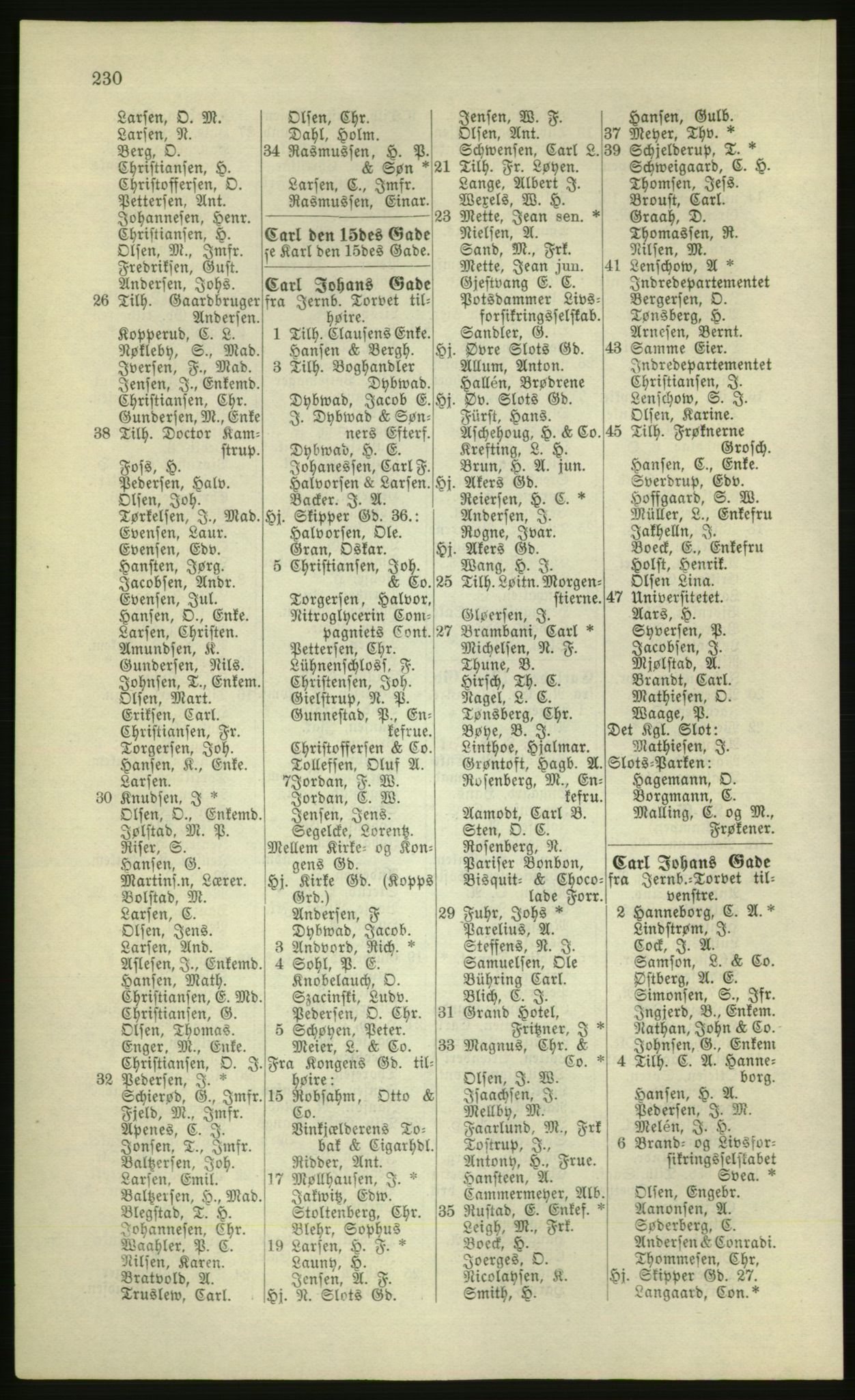 Kristiania/Oslo adressebok, PUBL/-, 1881, p. 230