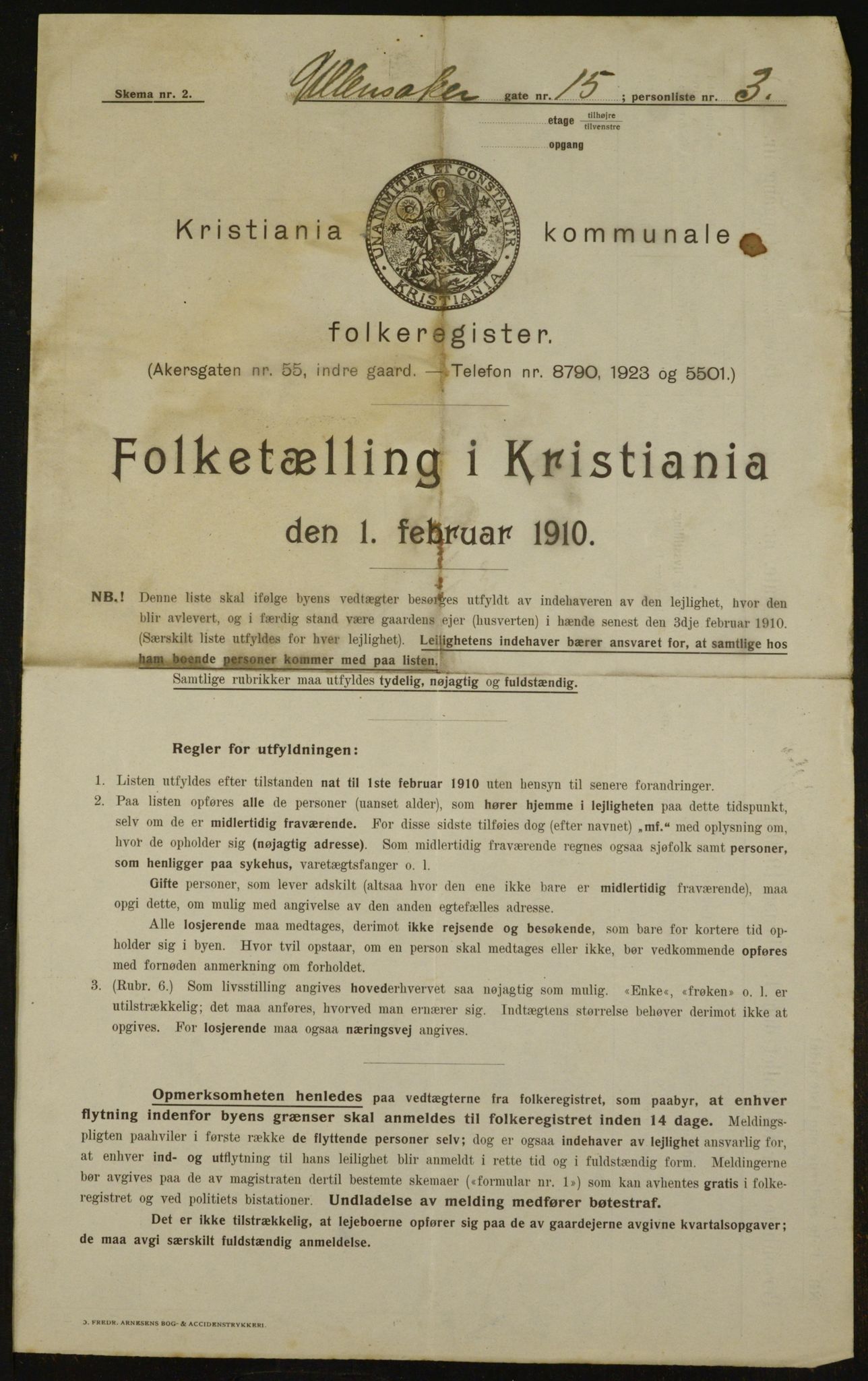 OBA, Municipal Census 1910 for Kristiania, 1910, p. 112668