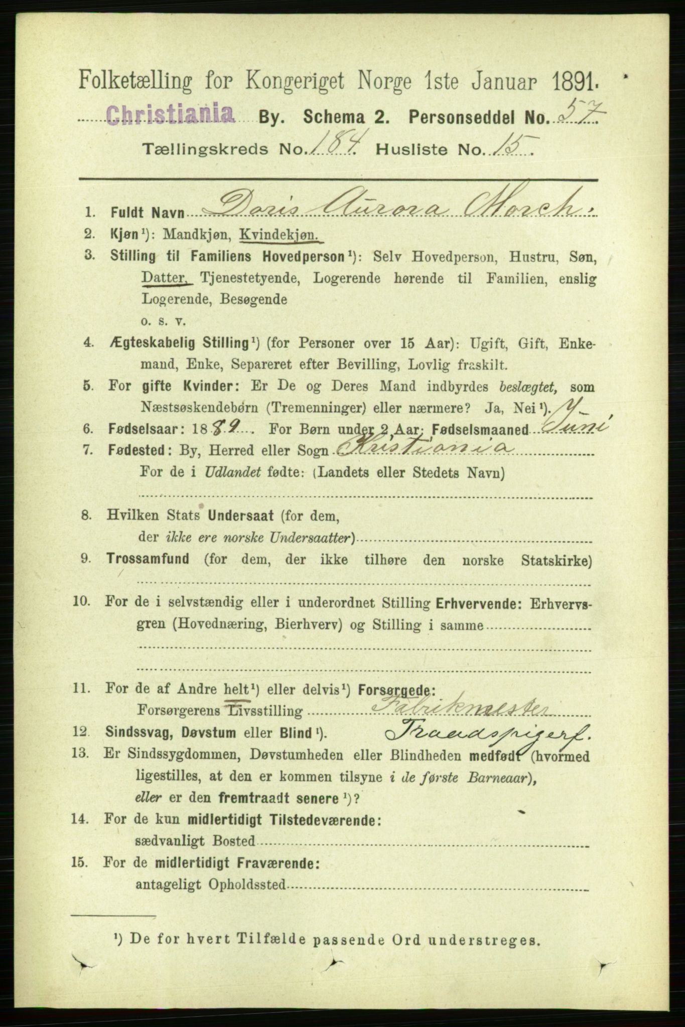 RA, 1891 census for 0301 Kristiania, 1891, p. 110682