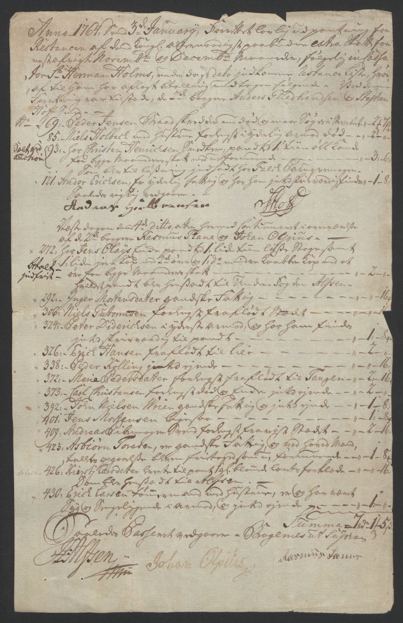 Rentekammeret inntil 1814, Reviderte regnskaper, Byregnskaper, AV/RA-EA-4066/R/Rf/L0119/0001: [F2] Kontribusjonsregnskap / Ekstraskatt, 1762-1767, p. 132