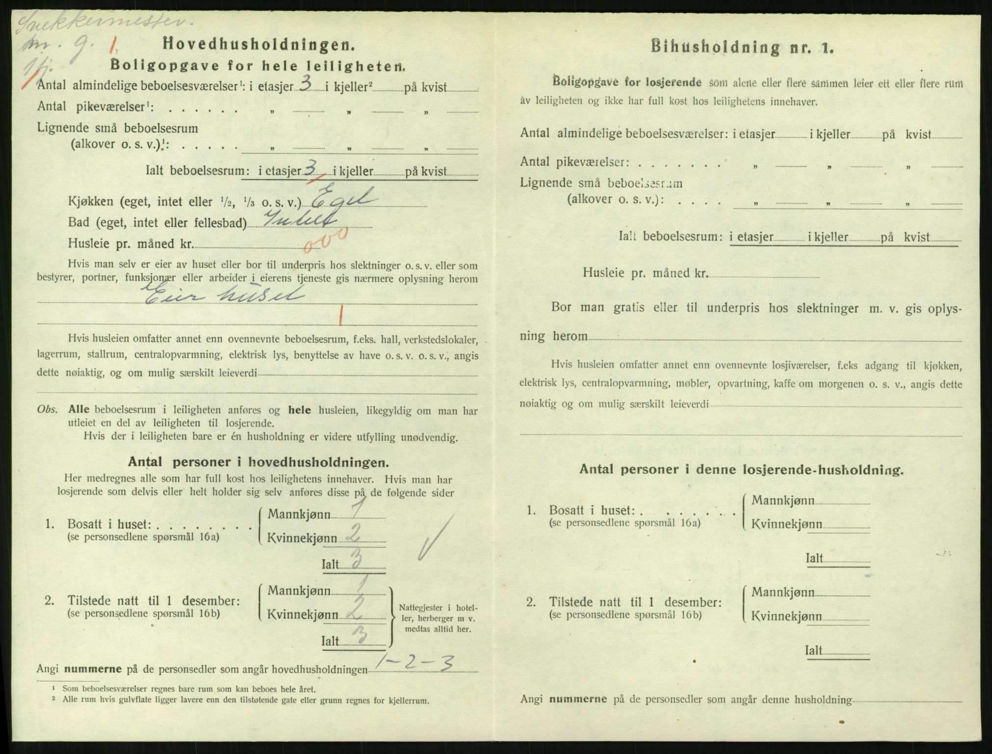 SAH, 1920 census for Lillehammer, 1920, p. 2275