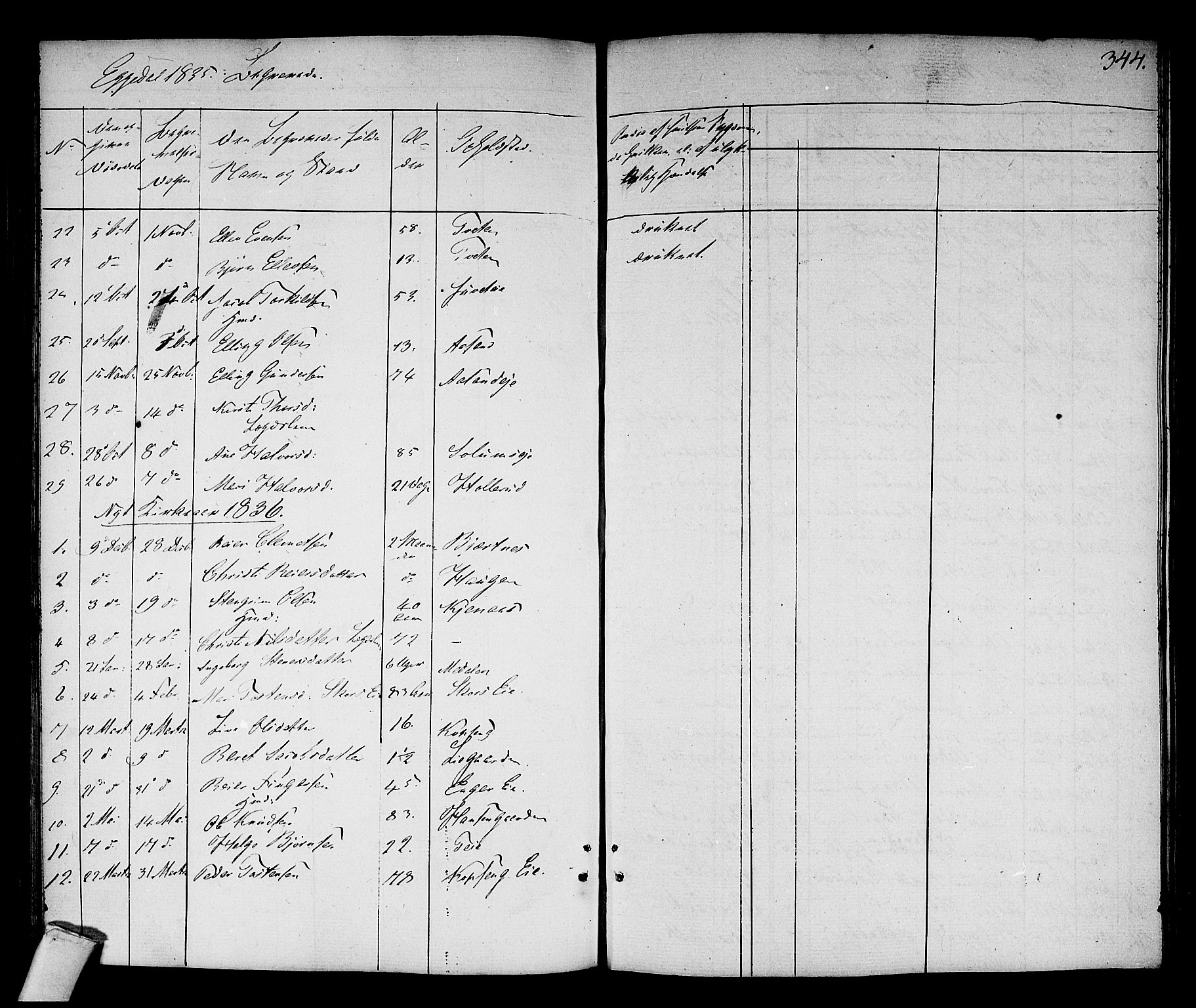 Sigdal kirkebøker, AV/SAKO-A-245/F/Fa/L0006: Parish register (official) no. I 6 /2, 1829-1843, p. 344