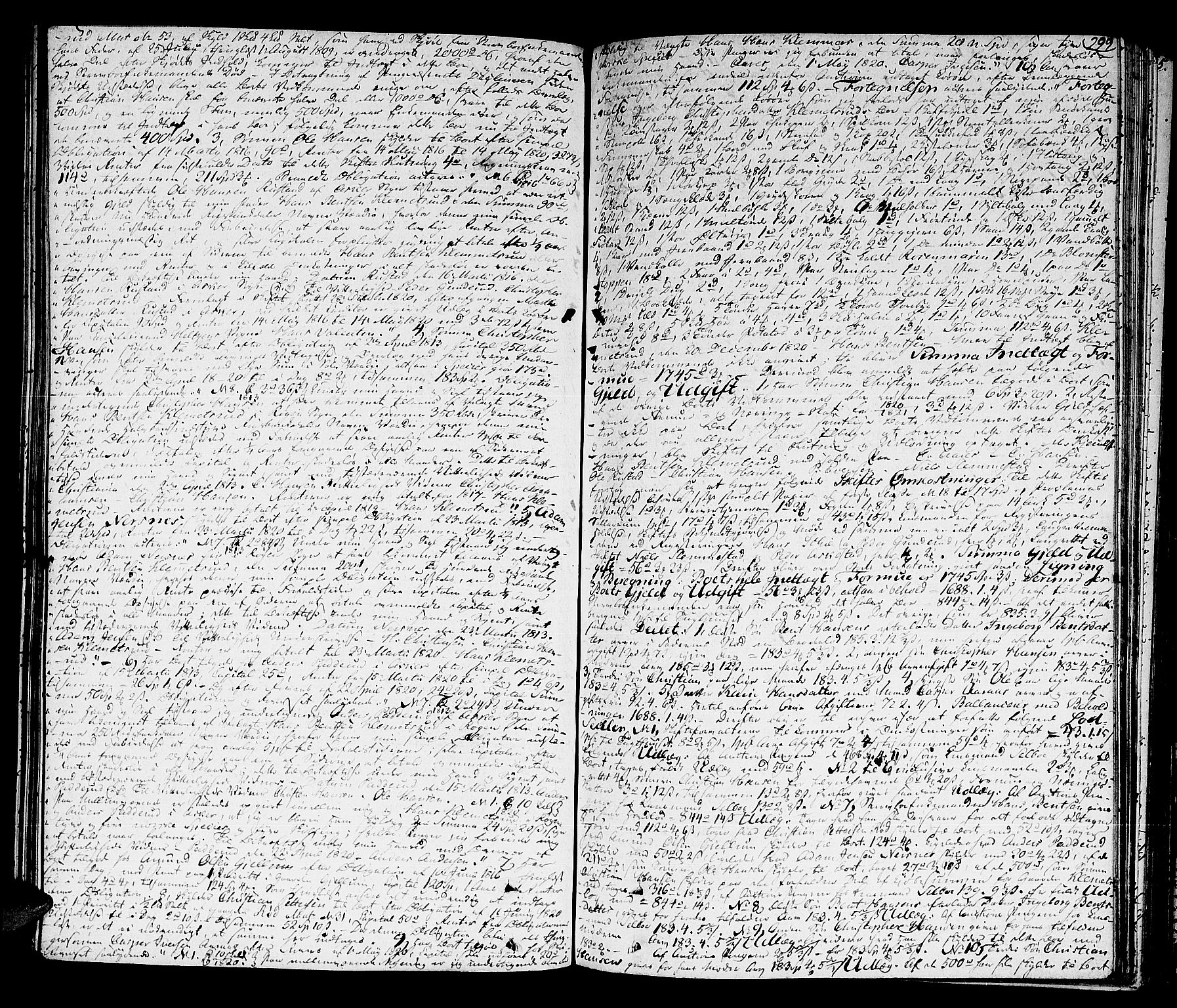 Lier, Røyken og Hurum sorenskriveri, AV/SAKO-A-89/H/Hc/L0010a: Skifteprotokoll, 1813-1835, p. 298b-299a