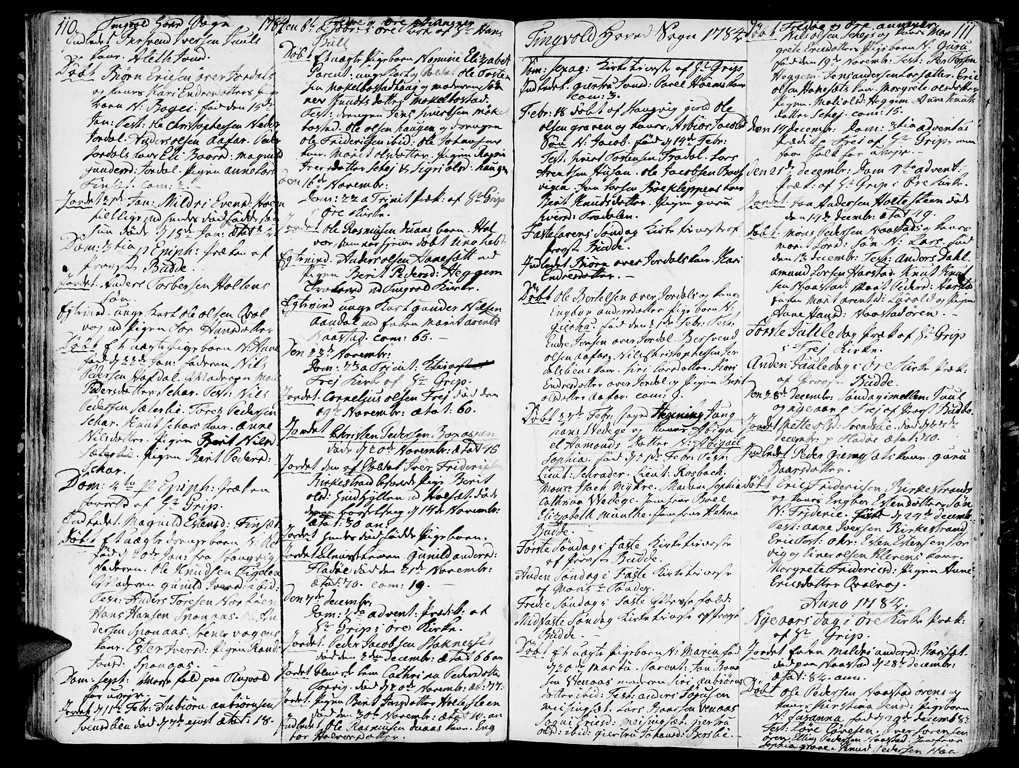 Ministerialprotokoller, klokkerbøker og fødselsregistre - Møre og Romsdal, AV/SAT-A-1454/586/L0980: Parish register (official) no. 586A06, 1776-1794, p. 110-111