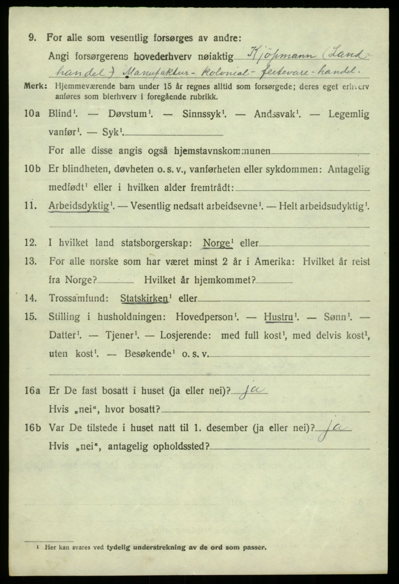 SAB, 1920 census for Kvam, 1920, p. 8864