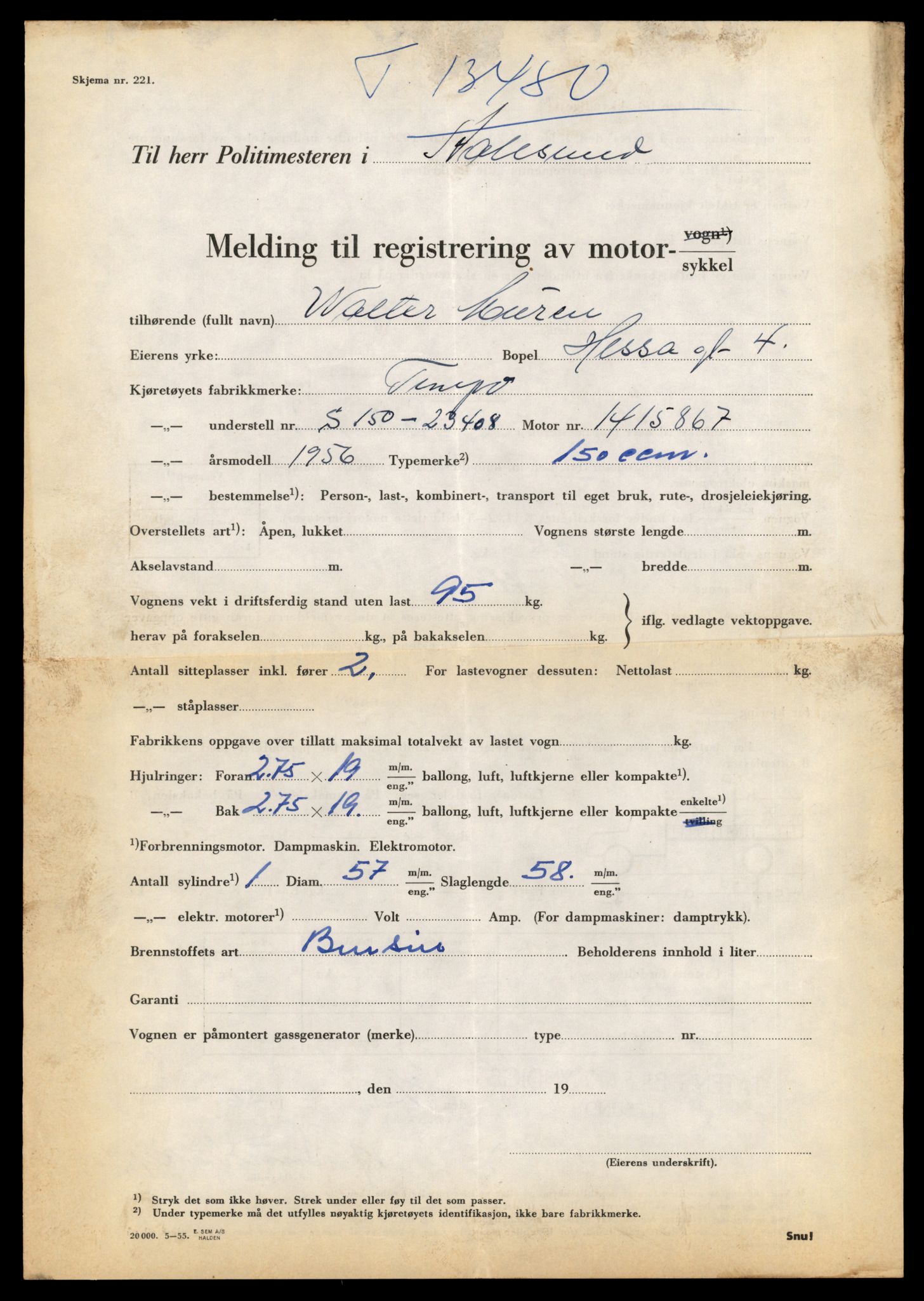 Møre og Romsdal vegkontor - Ålesund trafikkstasjon, AV/SAT-A-4099/F/Fe/L0039: Registreringskort for kjøretøy T 13361 - T 13530, 1927-1998, p. 2044
